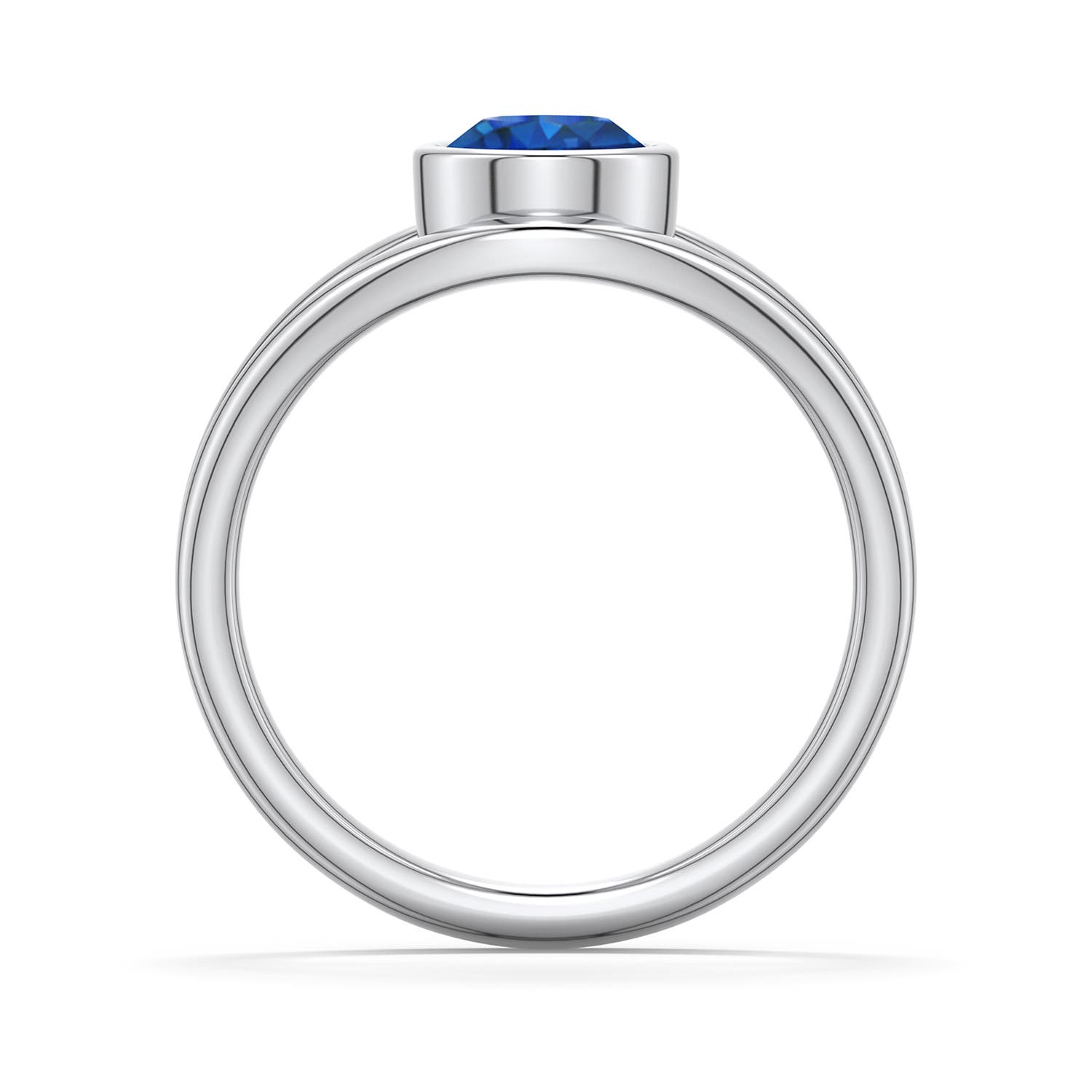 6mm AAA Round Blue Sapphire Bypass Split Shank Engagement Ring in White Gold - side 1