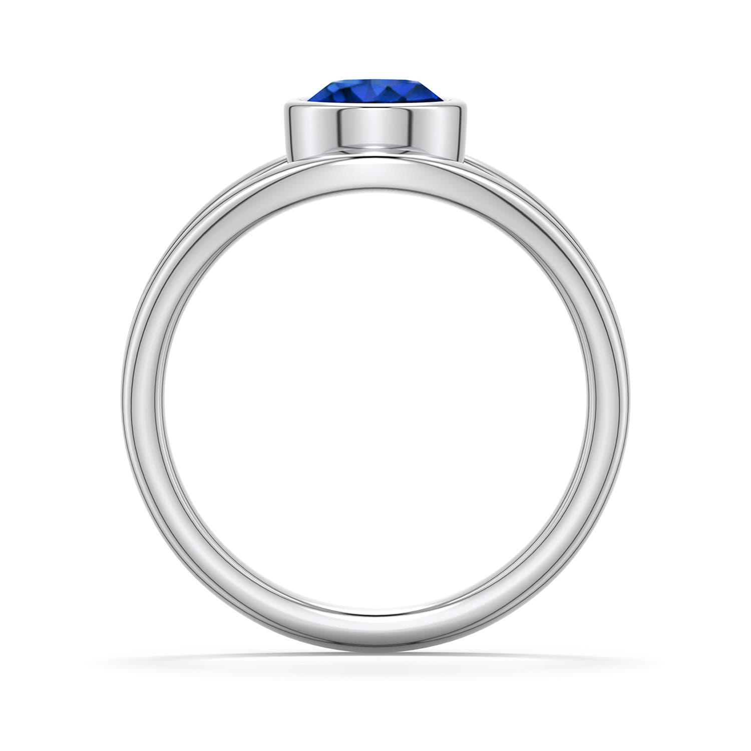 6mm AAAA Round Blue Sapphire Bypass Split Shank Engagement Ring in White Gold - side 1