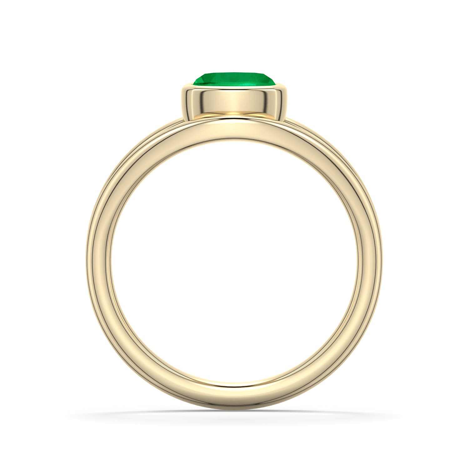 6mm AAA Cushion Emerald Bypass Split Shank Engagement Ring in Yellow Gold - side 1