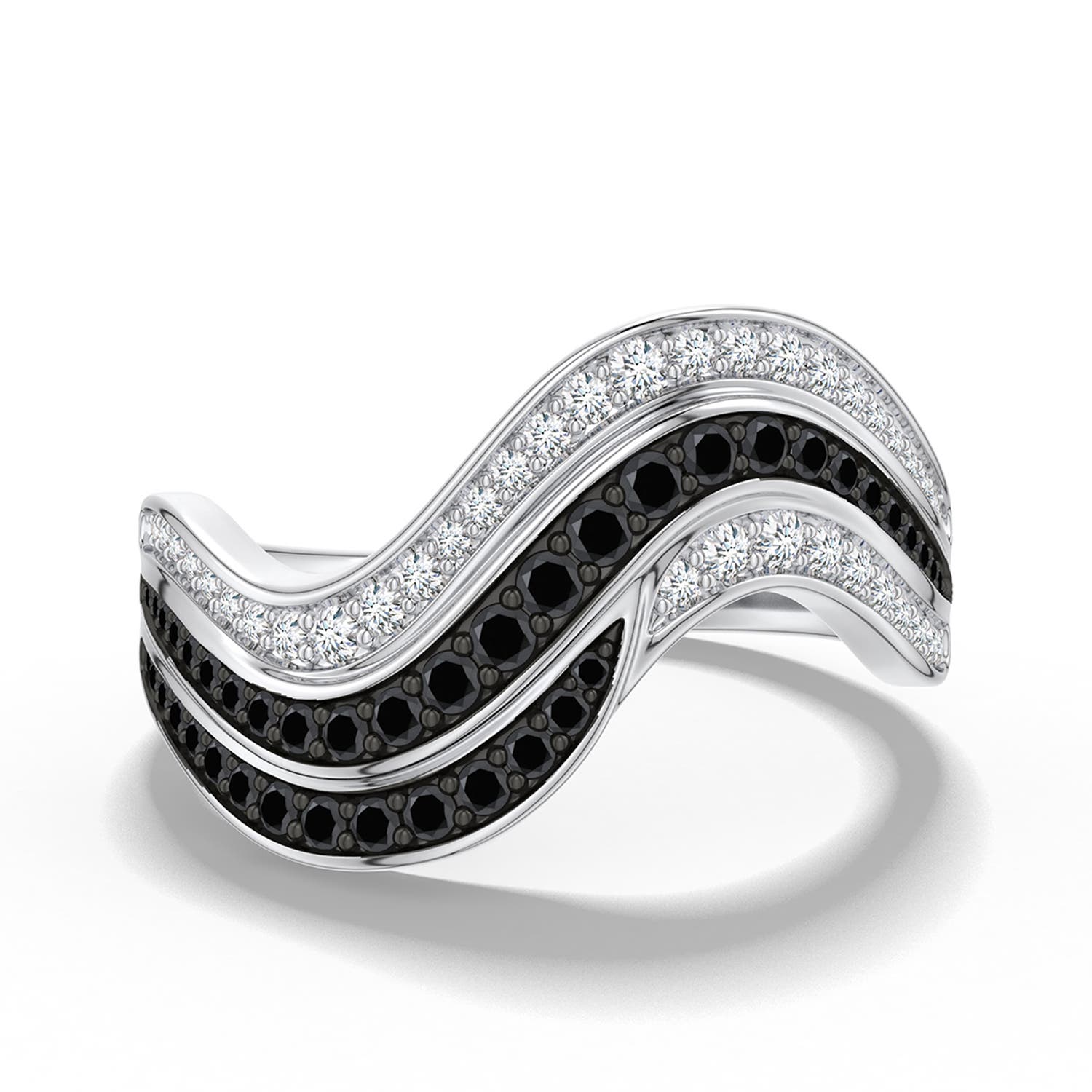 1.3mm Better Equestria Friesian Mane-Inspired Ring in White Gold - main