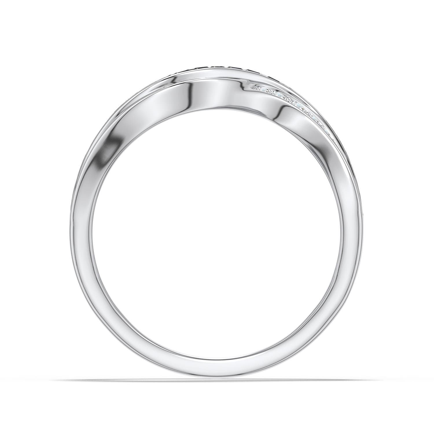 1.3mm Better Equestria Friesian Mane-Inspired Ring in White Gold - side 1