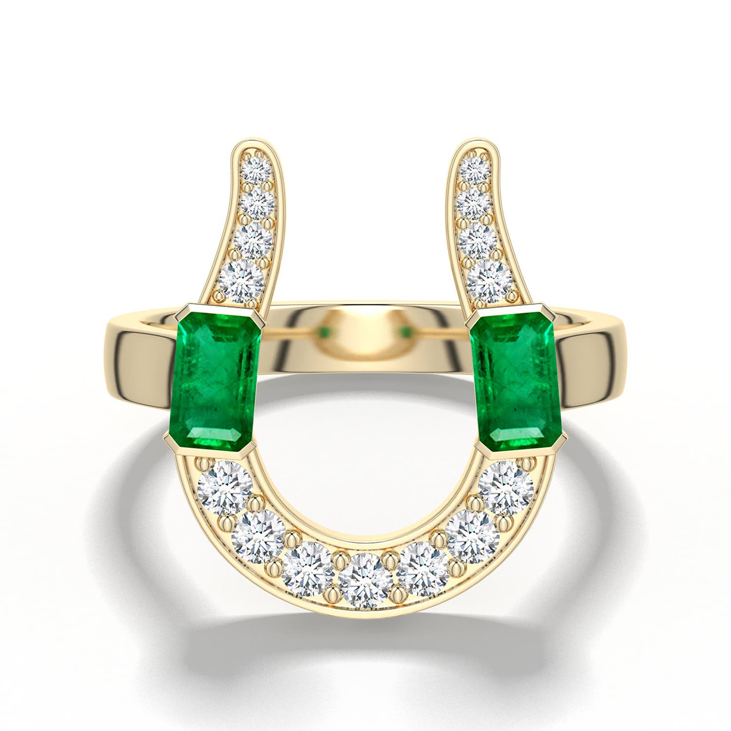 5x3mm AAA Equestria Horseshoe Ring in Yellow Gold - main