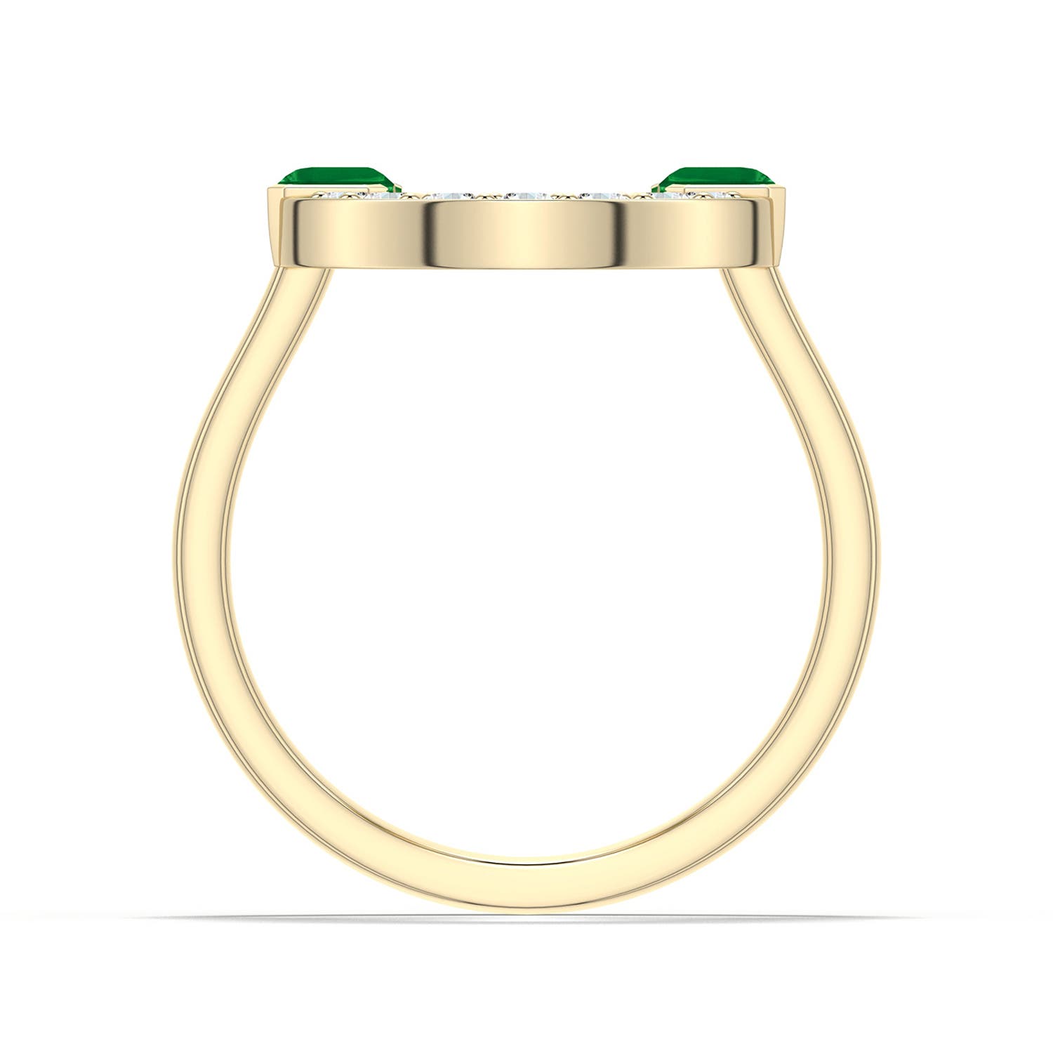 5x3mm AAA Equestria Horseshoe Ring in Yellow Gold - side 1