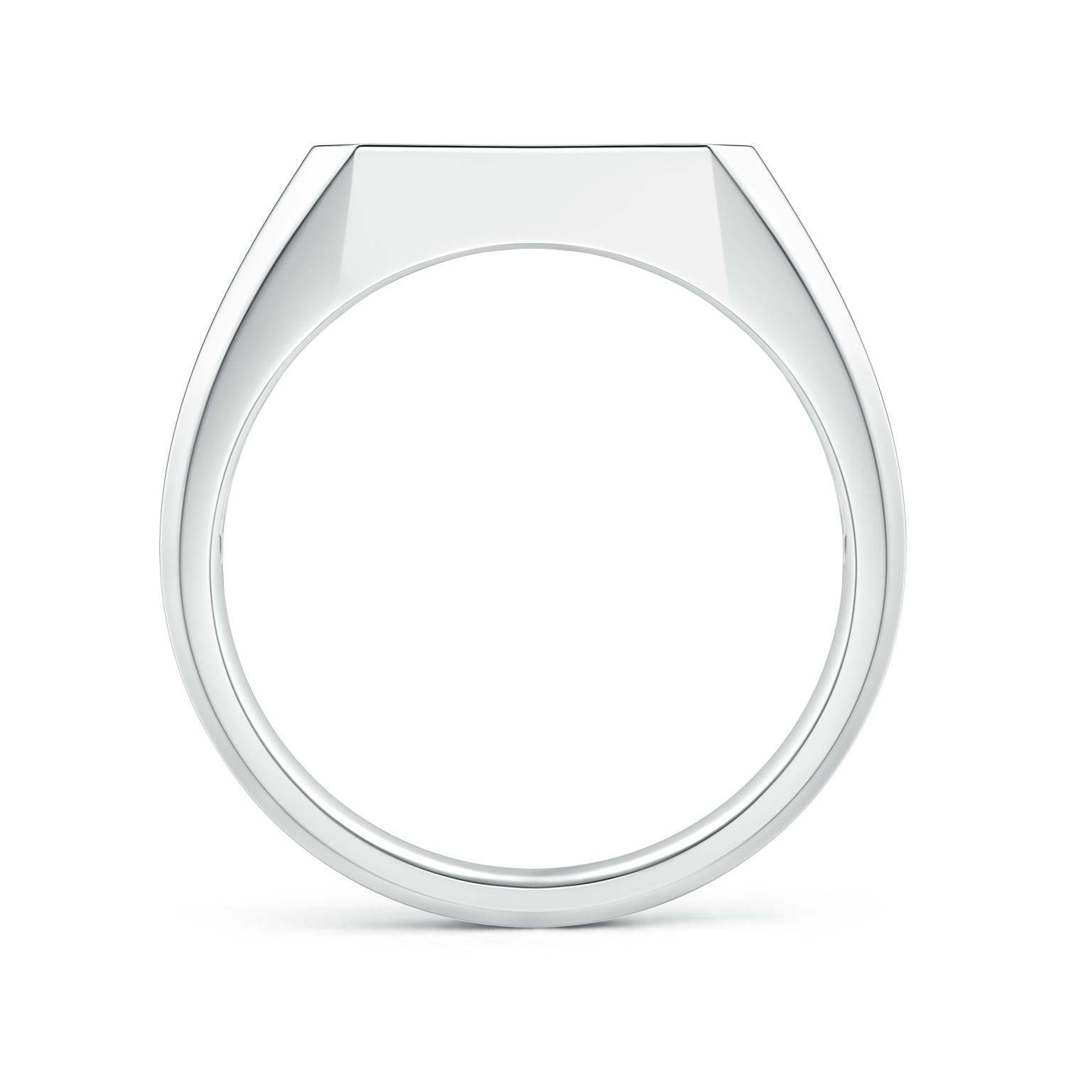 Octagonal Men's Signet Ring in White Gold - side 3