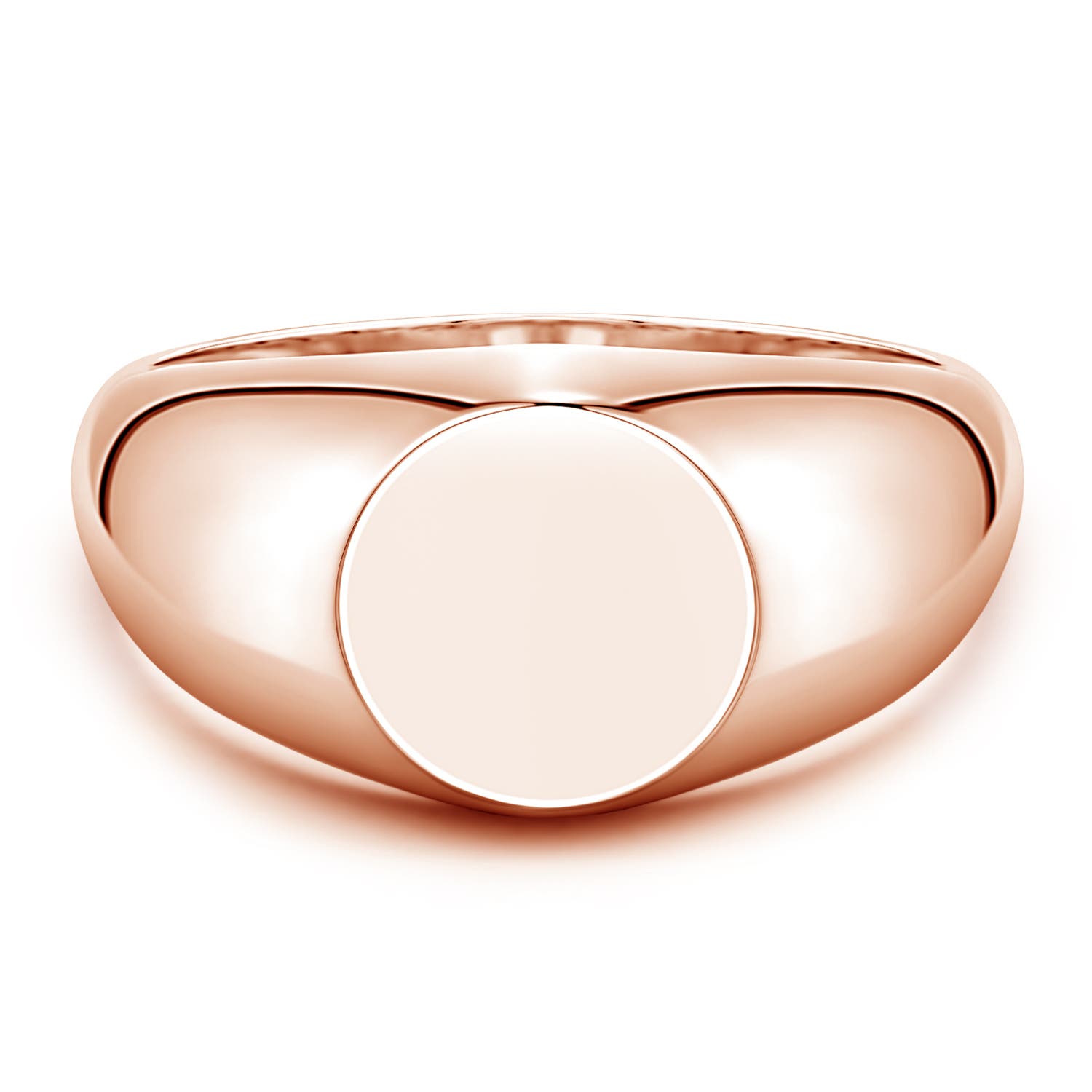 Round Men's Signet Ring in Rose Gold