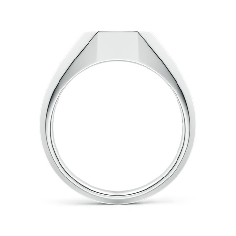 2mm AA Pavé-Set Enhanced Black Diamond Men’s Octagon Signet Ring in White Gold