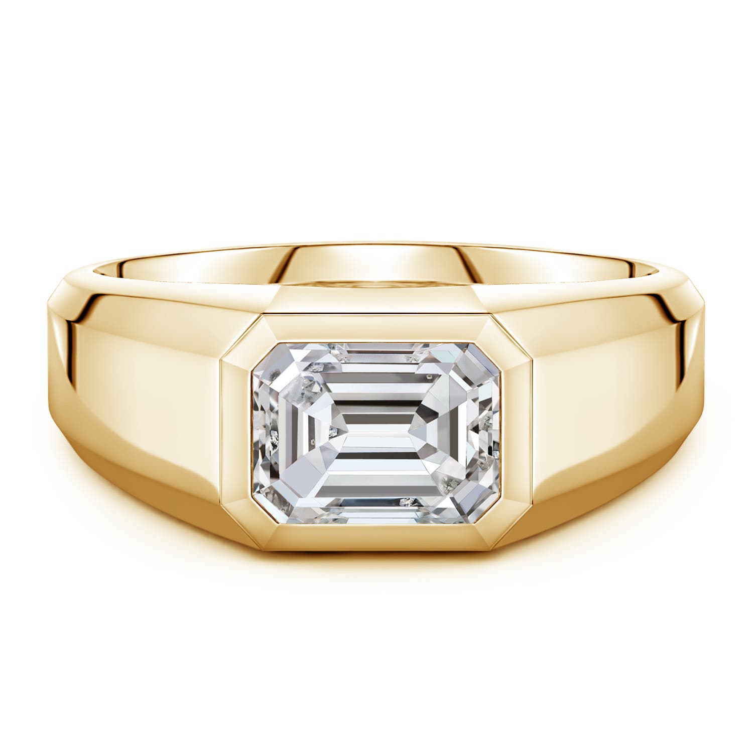 Signet Emerald Cut Diamond Rings