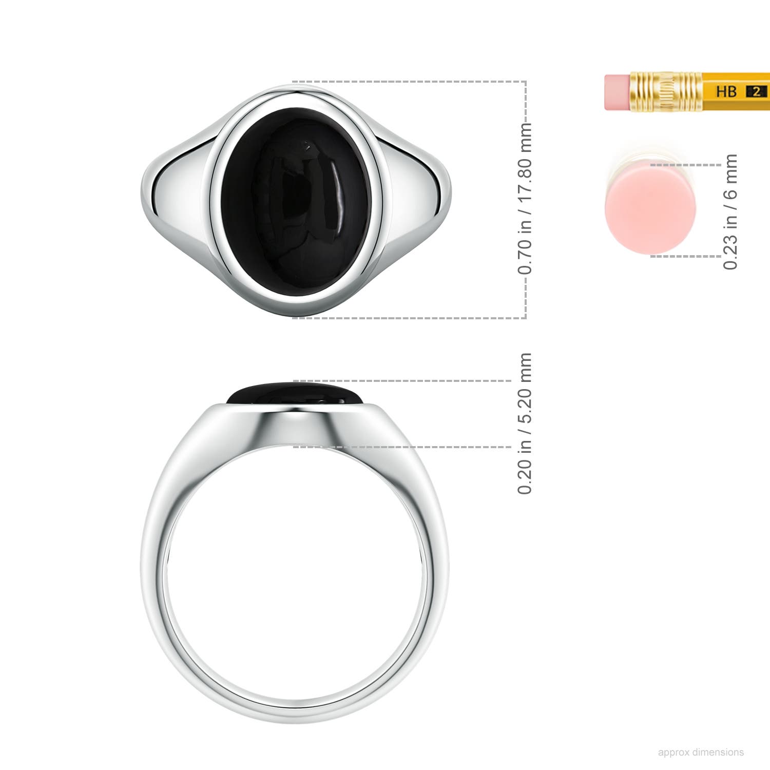 Oval Black Onyx Men's Signet Ring