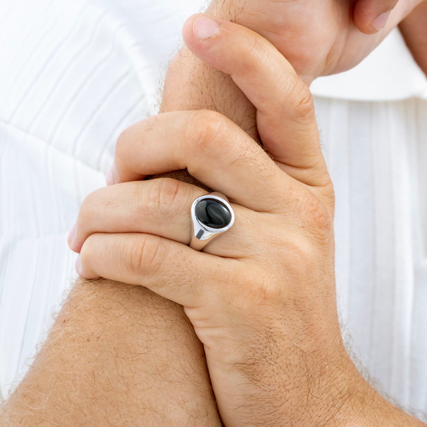 Oval Black Onyx Men's Signet Ring