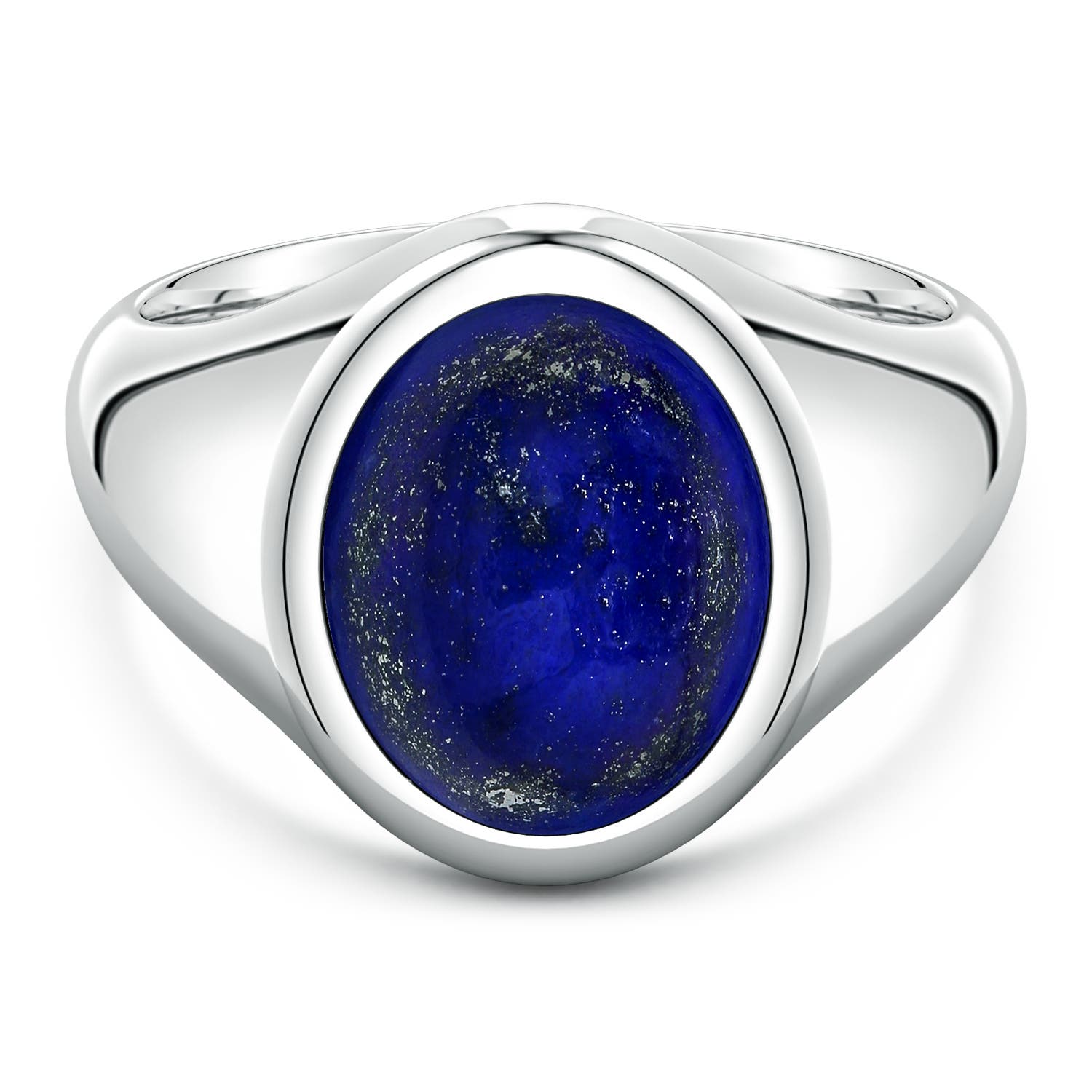 14x11mm AAA Oval Lapis Lazuli Men’s Signet Ring in S999 Silver