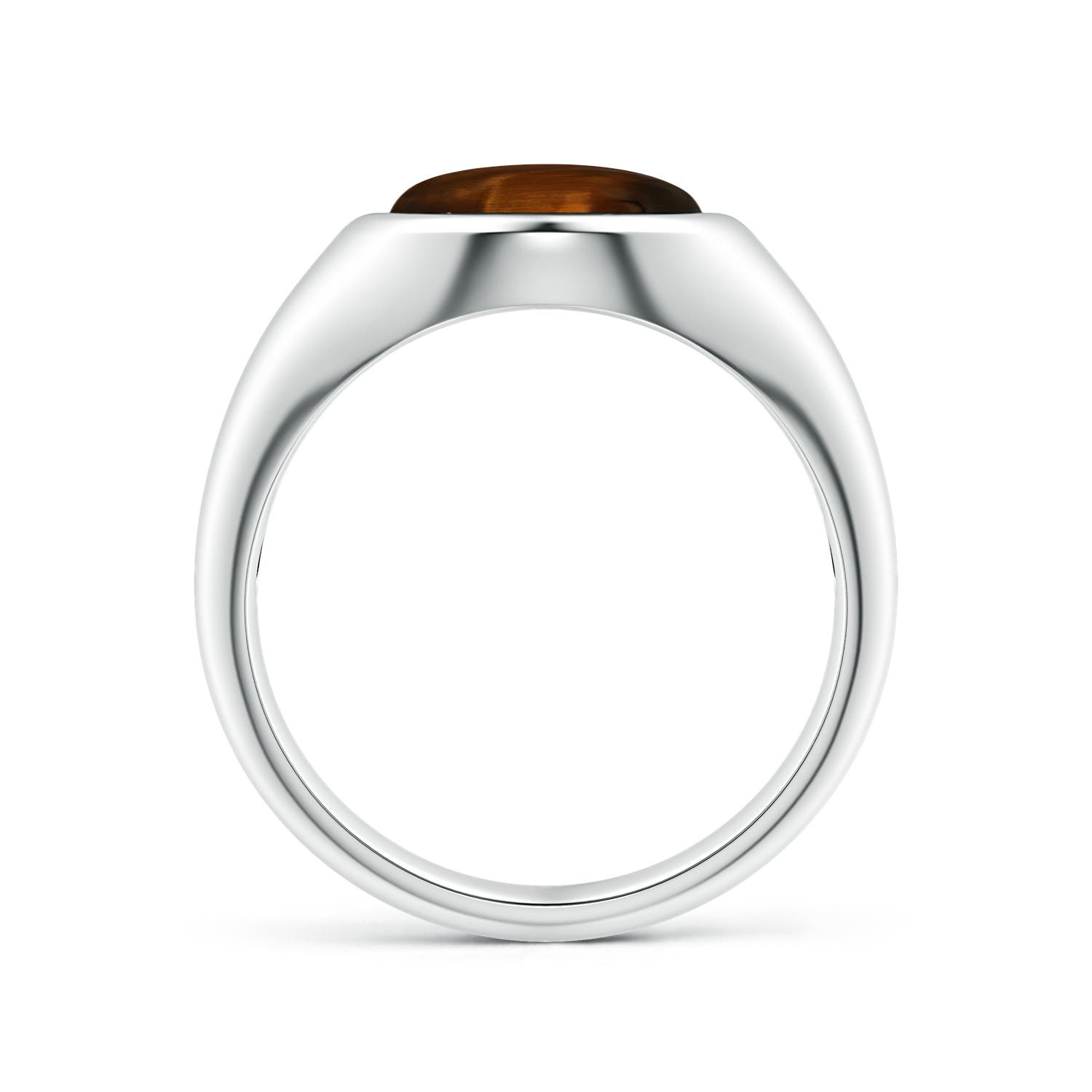 14x11mm AAA Oval Tiger's Eye Men’s Signet Ring in S999 Silver - side 2