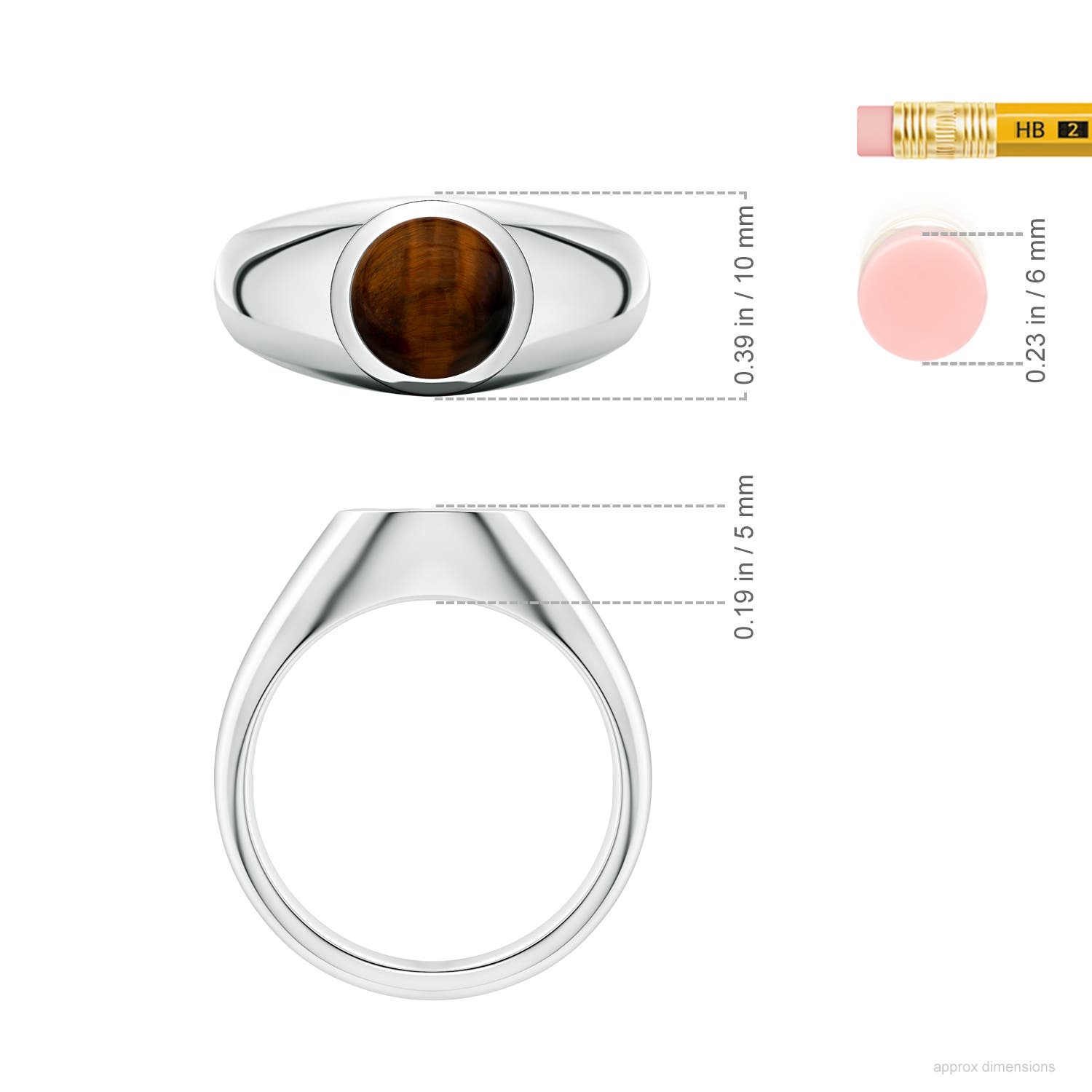 Round Tiger's Eye Men's Signet Ring