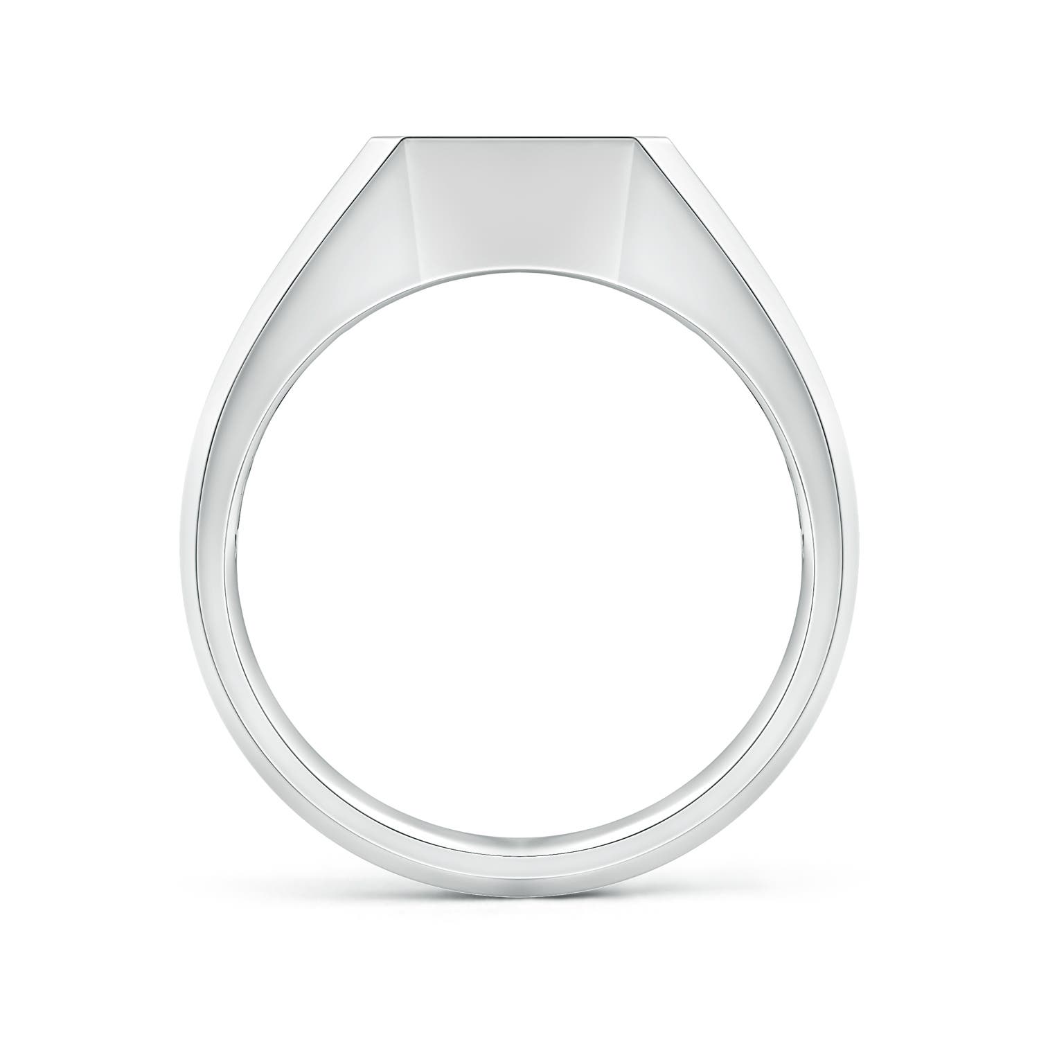 8x6mm AAA Emerald-Cut Tiger's Eye Men's Signet Ring in S999 Silver - side 2