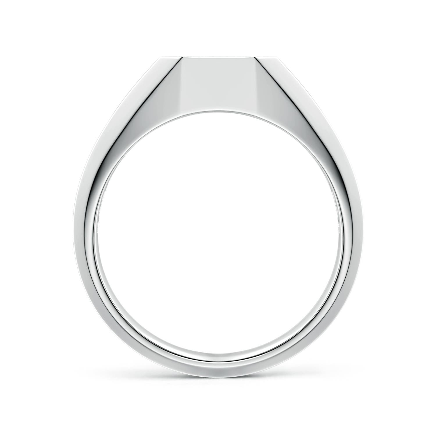 8mm AAA Square Emerald-Cut Black Onyx Men's Octagon Signet Ring in S999 Silver - side 2