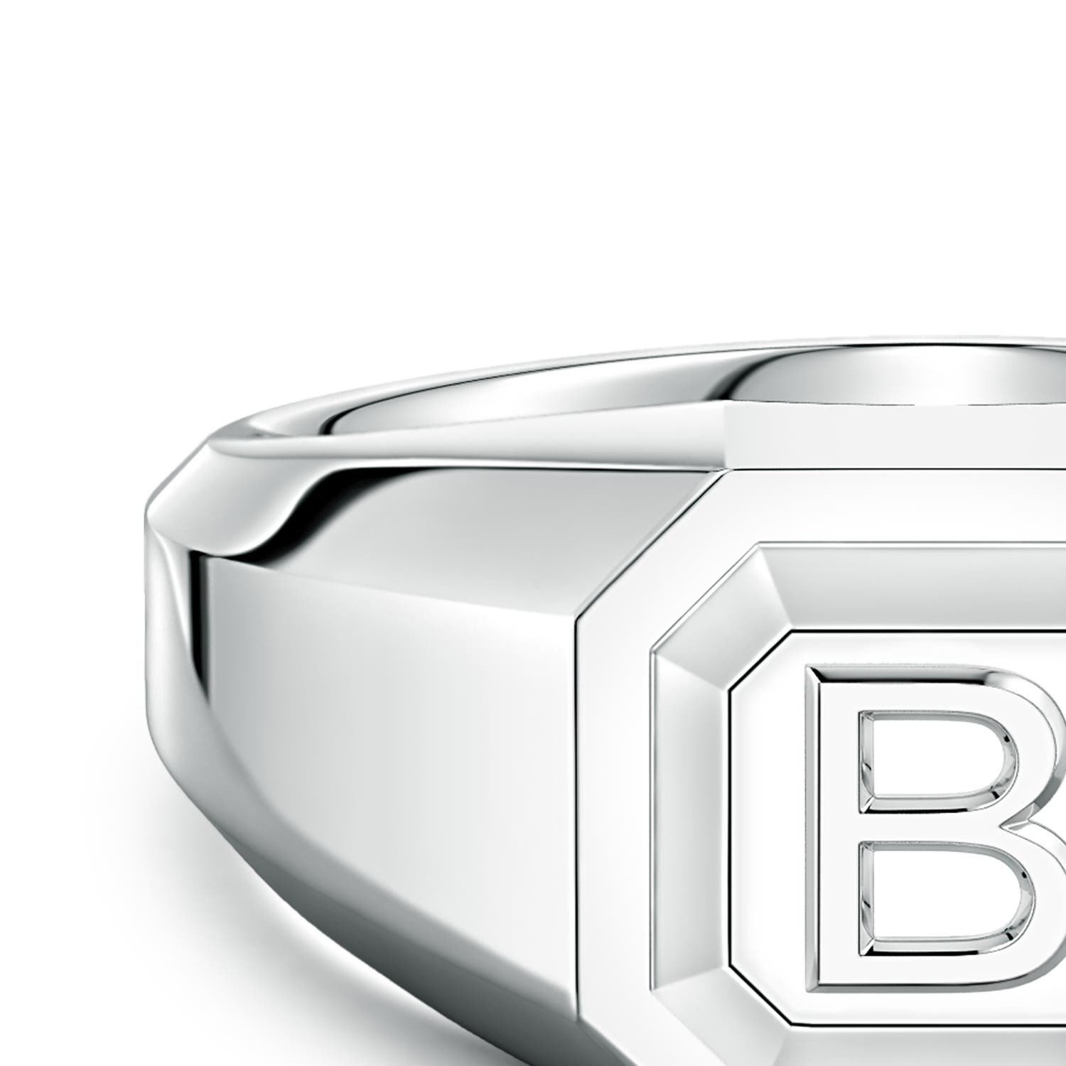 Men's Capital 'B' Octagon Signet Ring