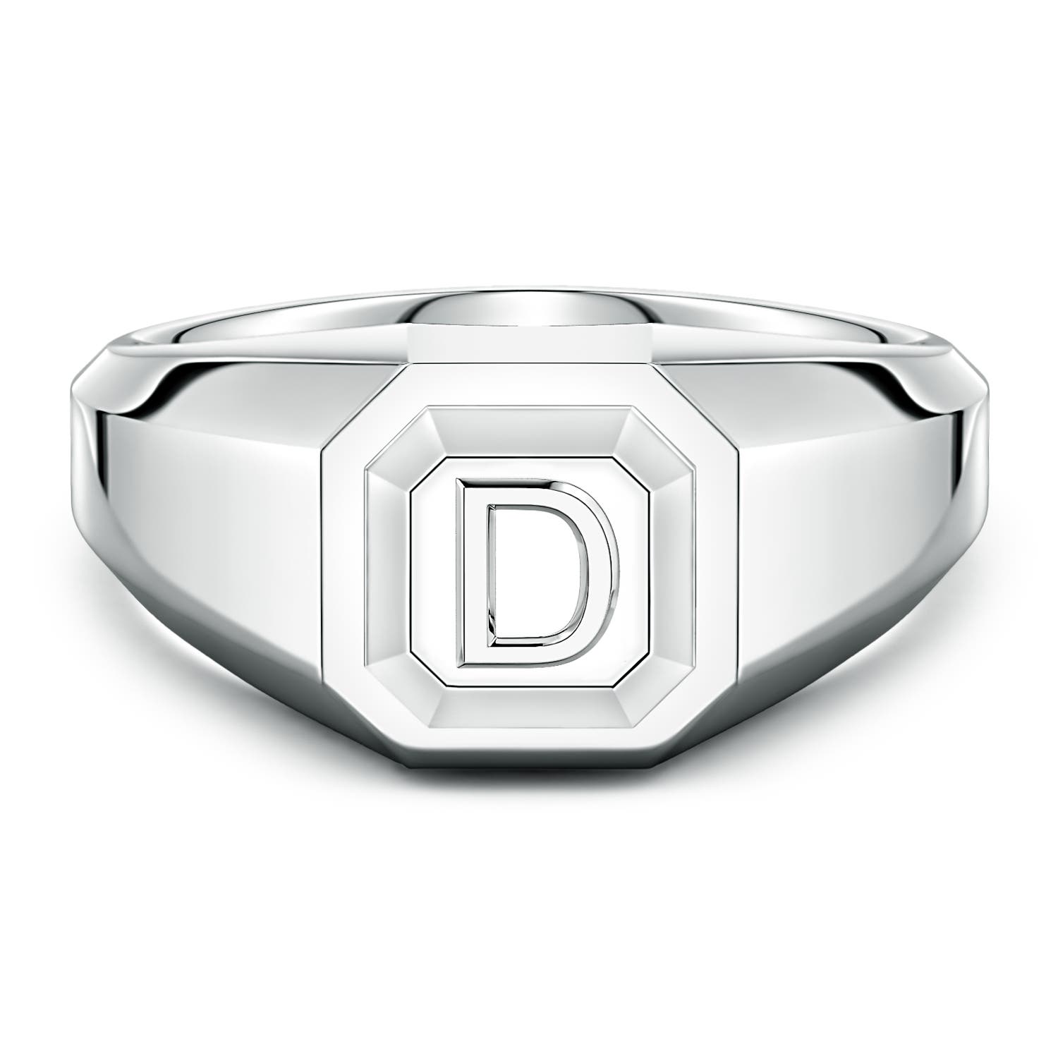 Men's Capital 'D' Octagon Signet Ring in P950 Platinum