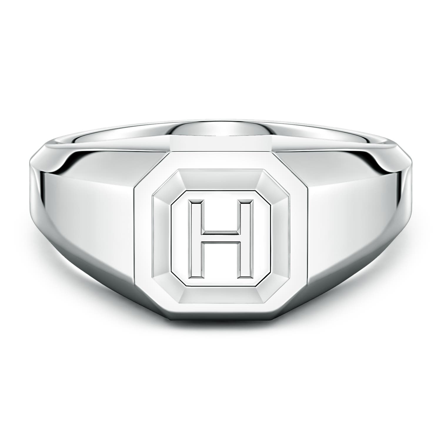 Men's Capital 'H' Octagon Signet Ring