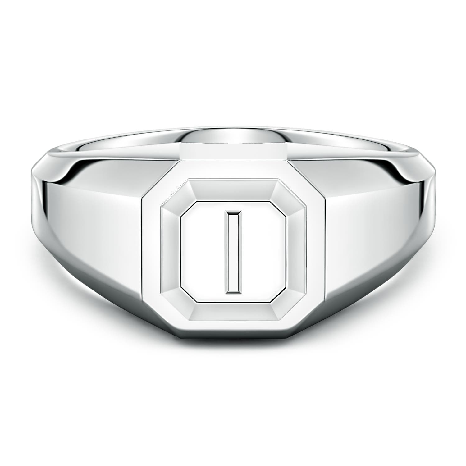 Men's Capital 'I' Octagon Signet Ring in P950 Platinum