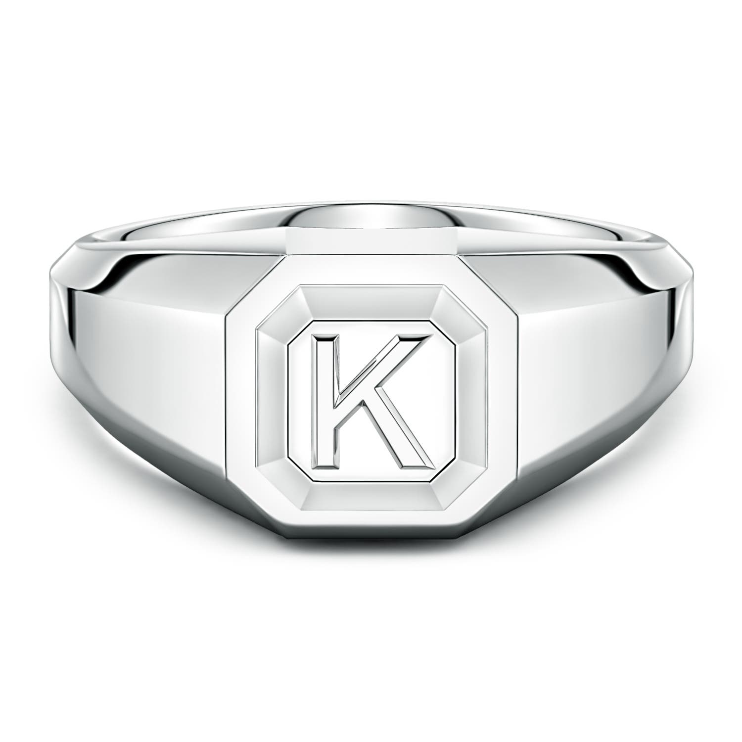 Men's Capital 'K' Octagon Signet Ring in P950 Platinum