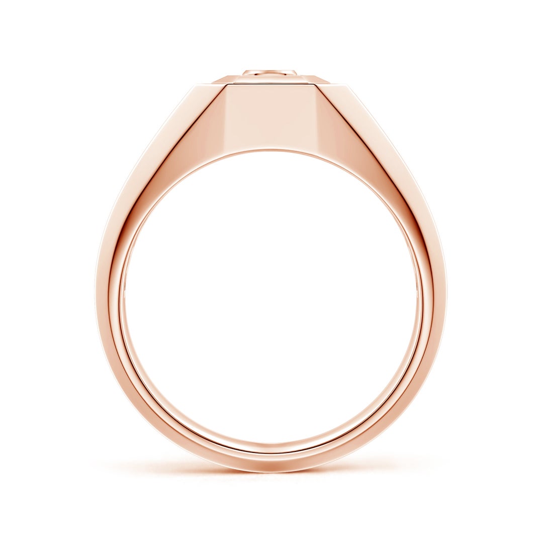 Men's Capital 'S' Octagon Signet Ring in Rose Gold - side 3