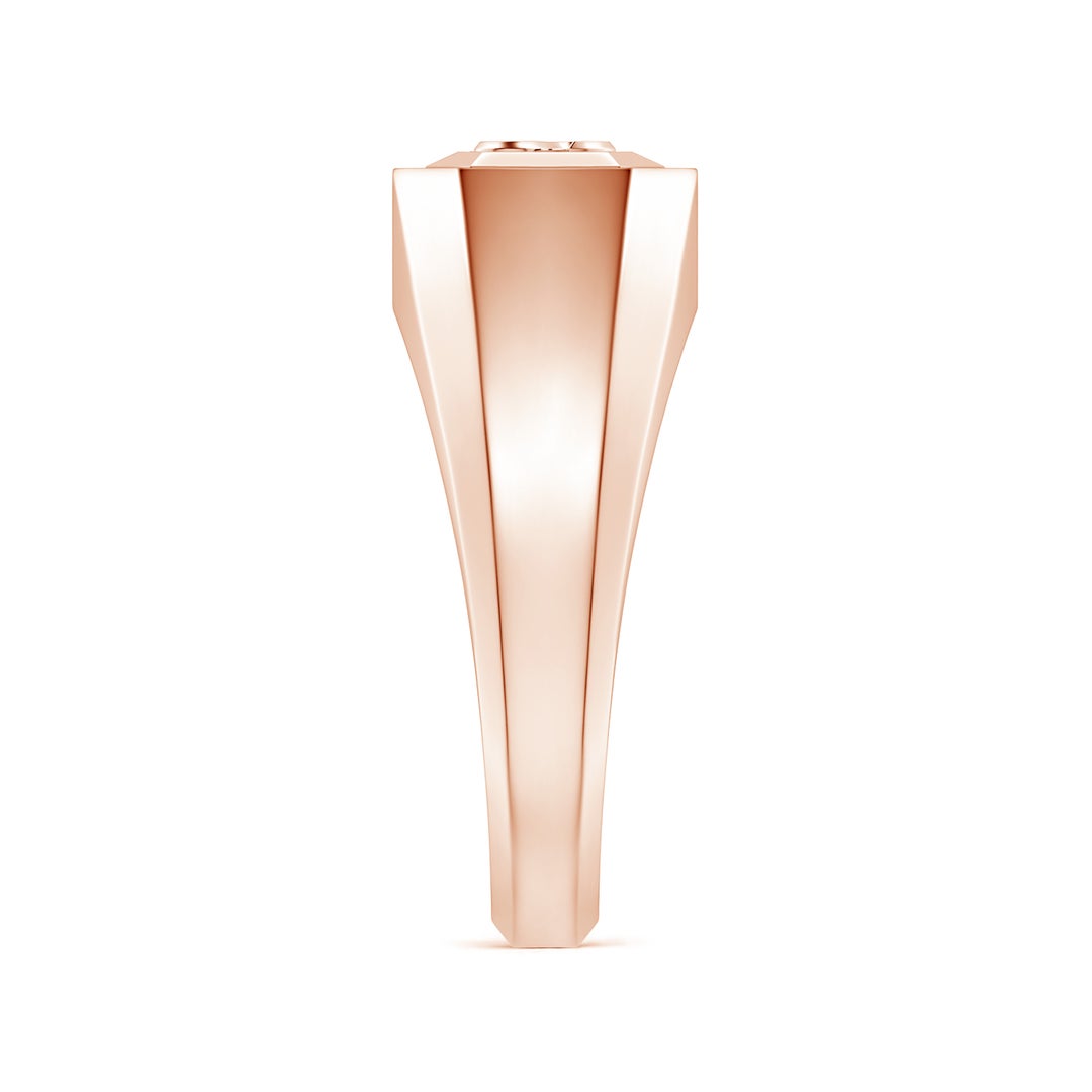 Men's Capital 'S' Octagon Signet Ring in Rose Gold - side 4