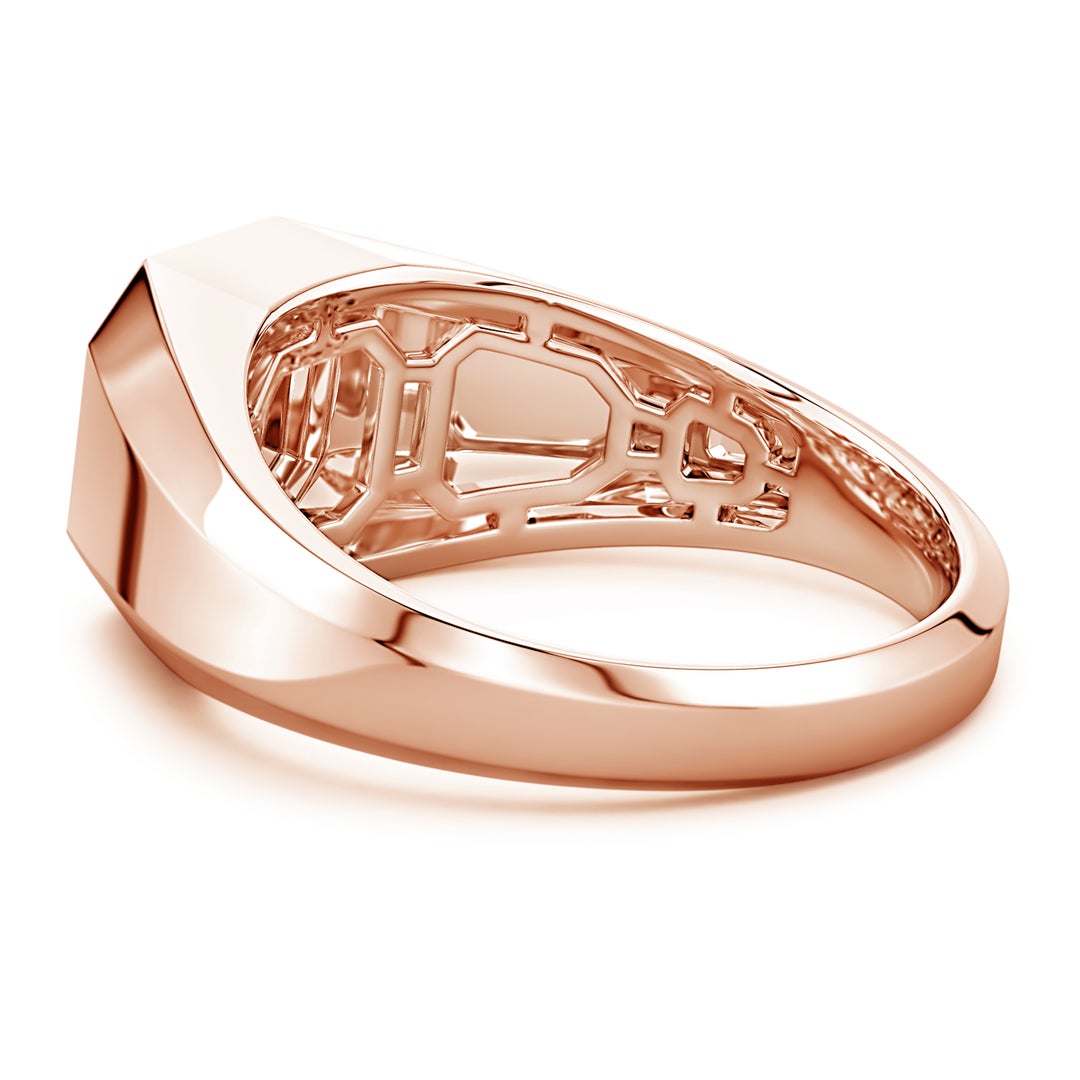 Men's Capital 'S' Octagon Signet Ring in Rose Gold - side 6