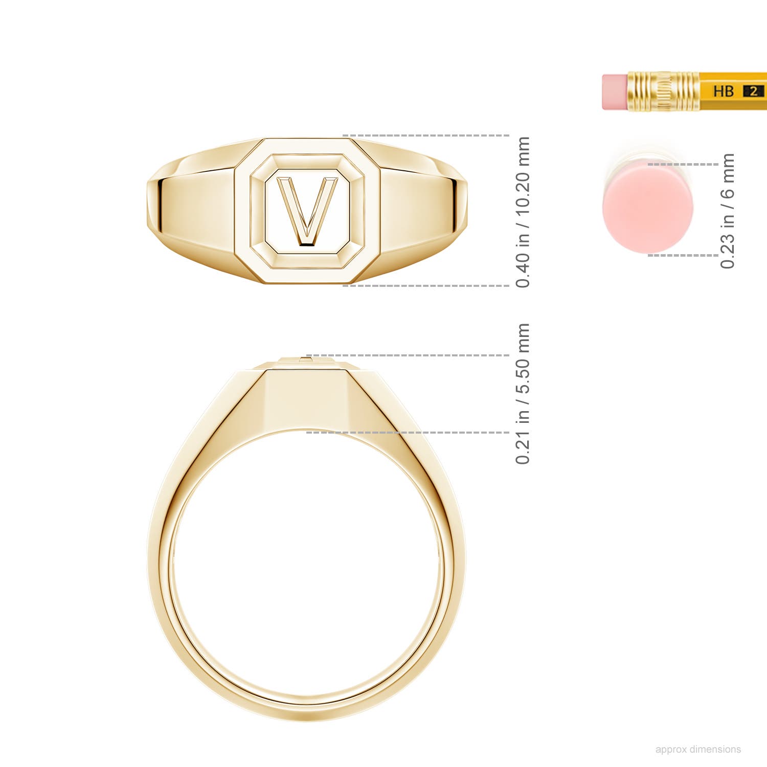 Men's Capital 'G' Octagon Signet Ring