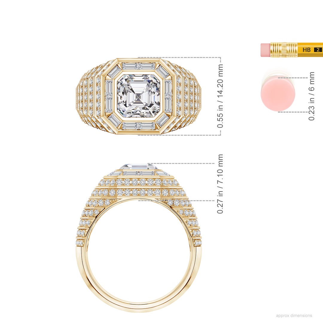 8mm HSI2 SRM0155D-YG-HSI2-8 in Yellow Gold - ruler