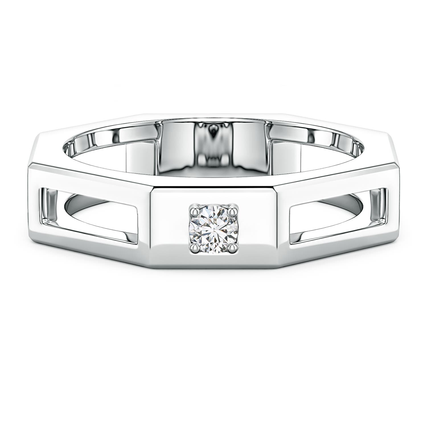 Diamond Octagon Open Frame Men's Ring