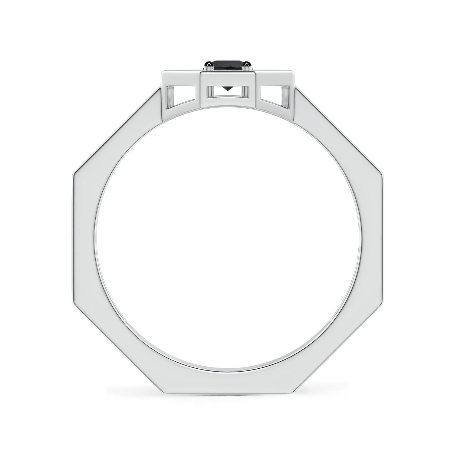 Enhanced Black Diamond Octagon Open Frame Men's Ring