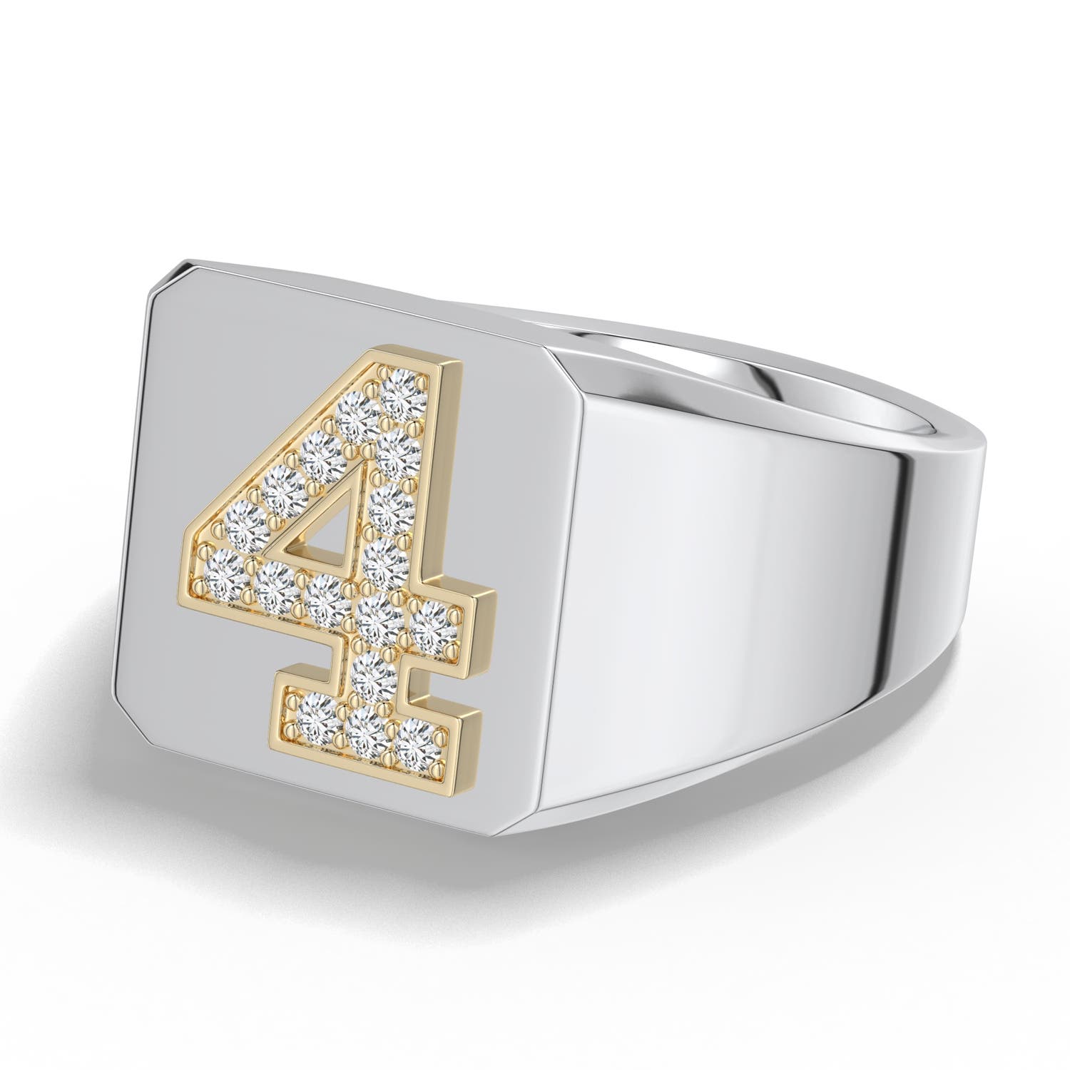 1.4mm HSI2 Equestria Number 4 Ring in 999-18K Mixed Metal - main