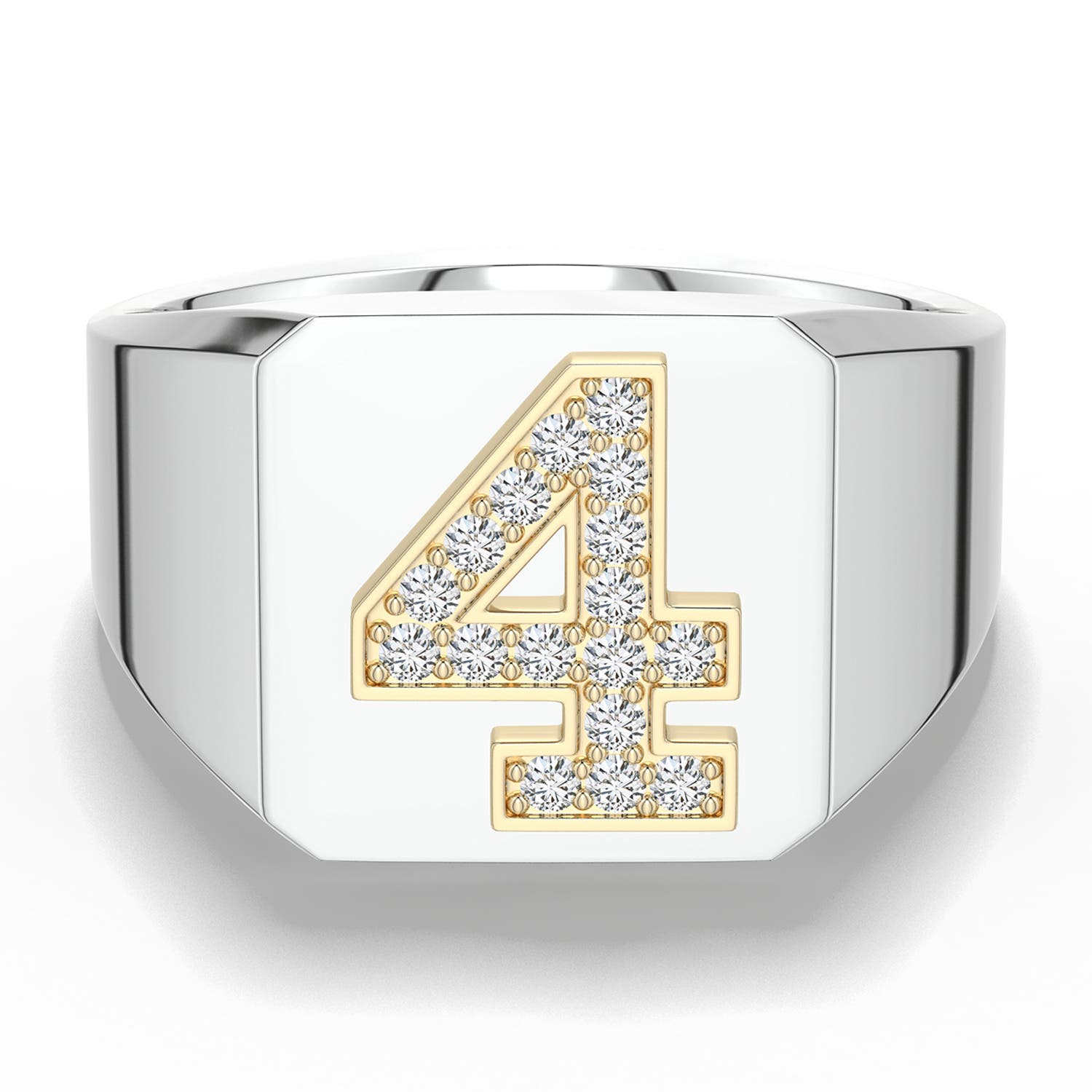 1.4mm HSI2 Equestria Number 4 Ring in 999-18K Mixed Metal - side 1