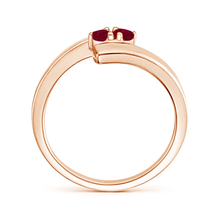 2.7mm A Bypass Round Ruby Two Stone Ring in Rose Gold product image
