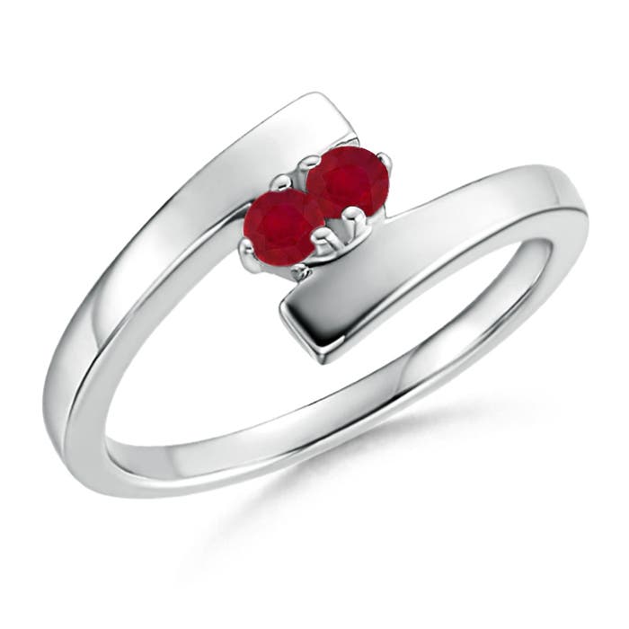 AA - Ruby / 0.2 CT / 14 KT White Gold