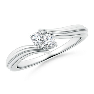 2.7mm GVS2 Round Two Stone Diamond Bypass Ring in P950 Platinum