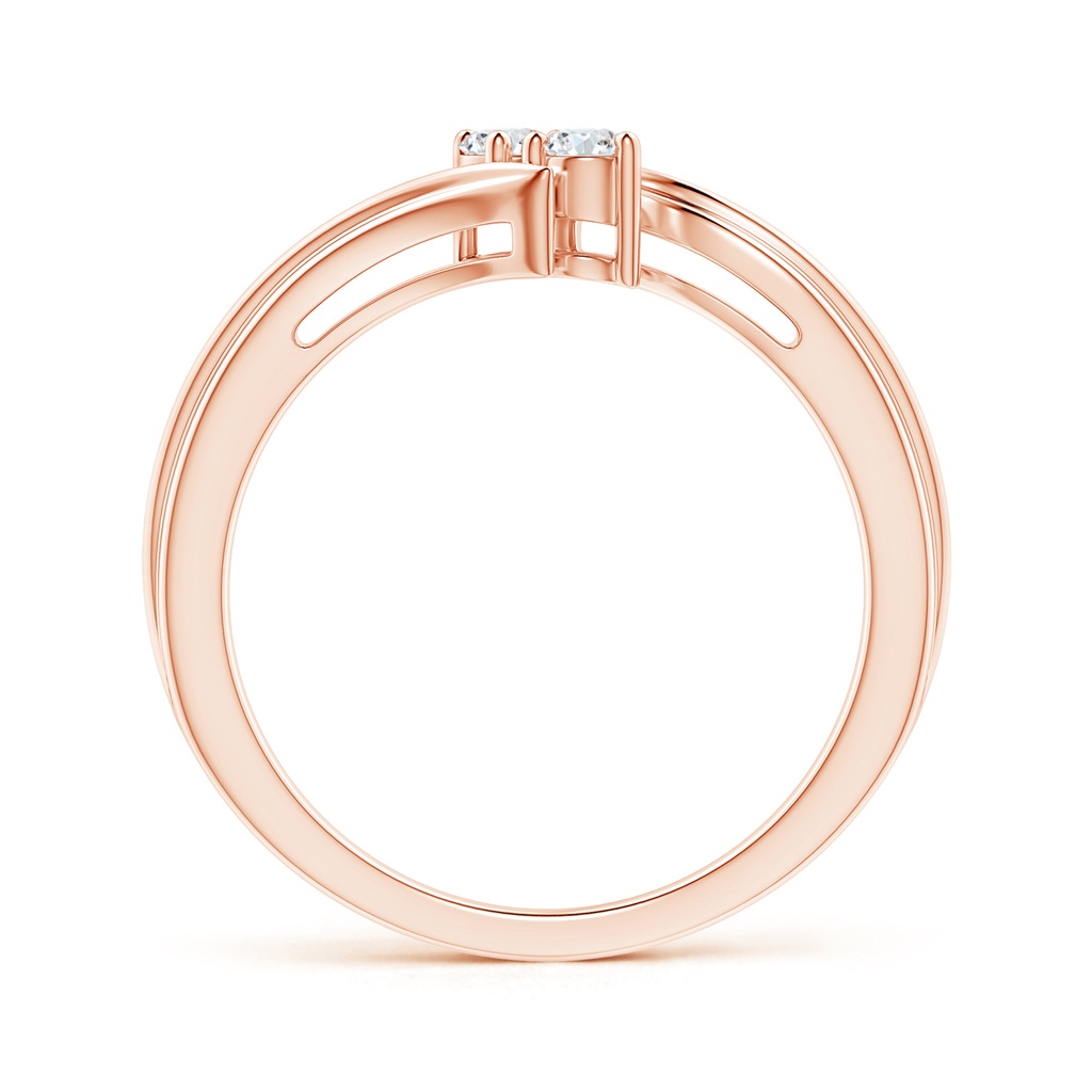 2.7mm GVS2 Round Two Stone Diamond Bypass Ring in Rose Gold Side-1