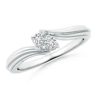 2.7mm HSI2 Round Two Stone Diamond Bypass Ring in White Gold