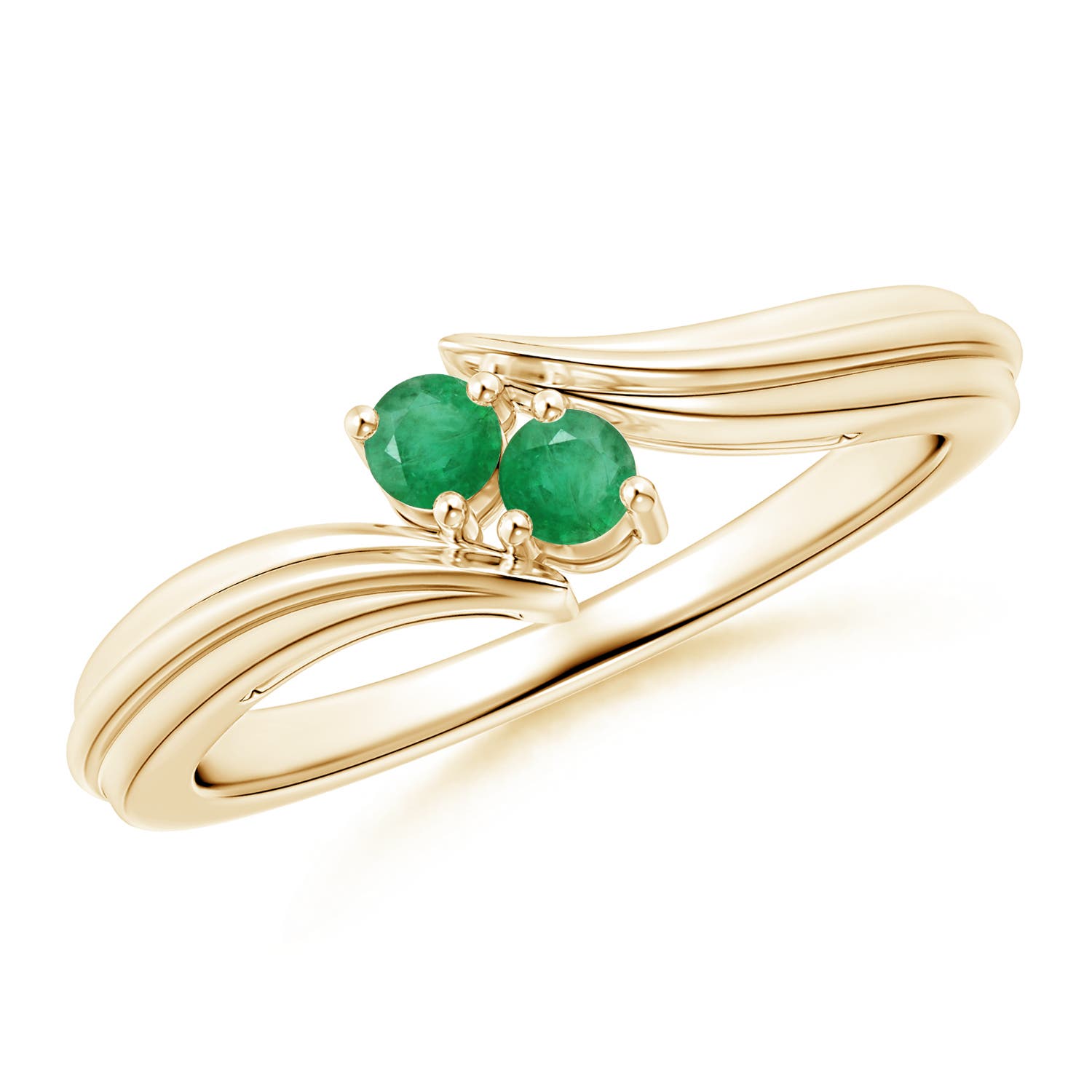 A - Emerald / 0.16 CT / 14 KT Yellow Gold