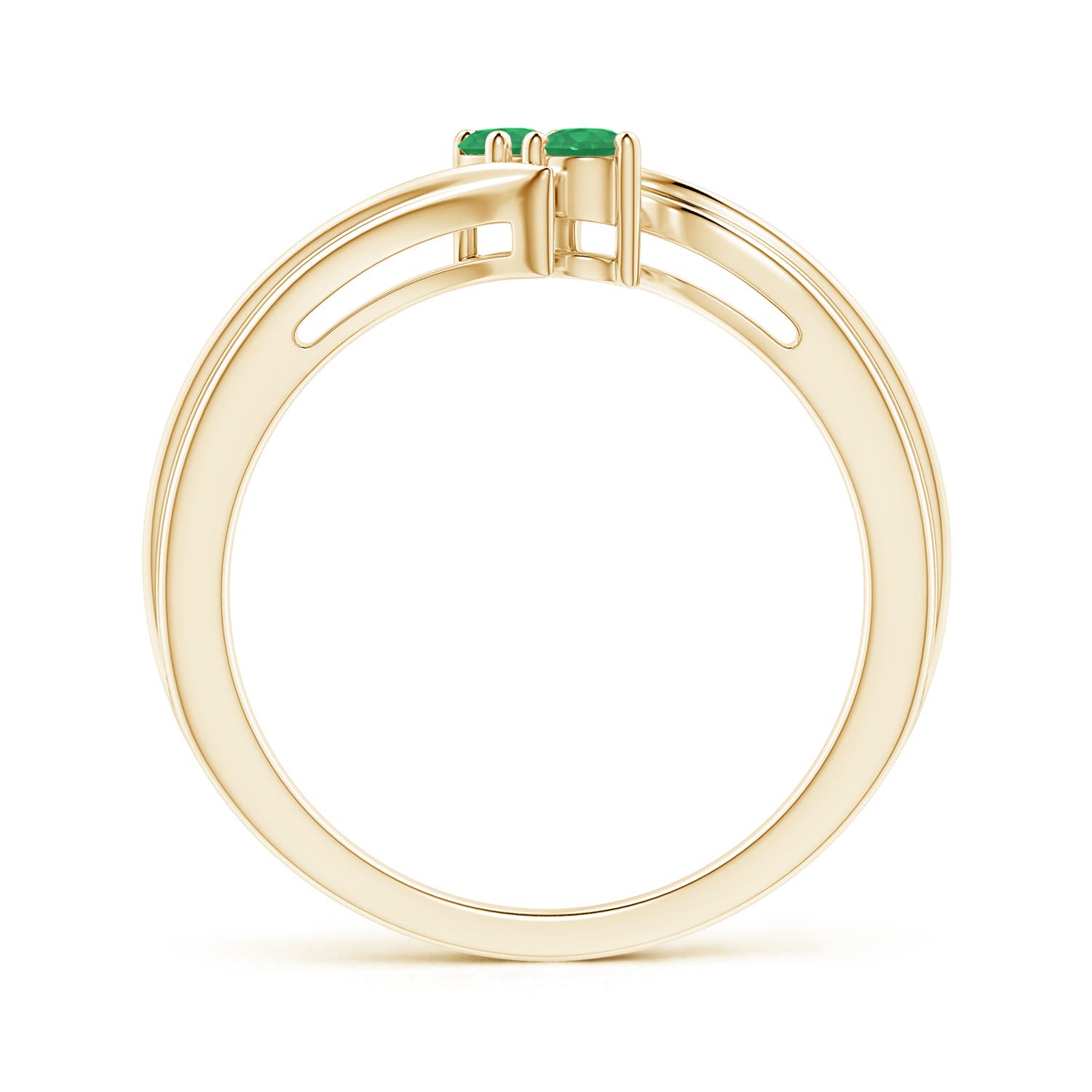 A - Emerald / 0.16 CT / 14 KT Yellow Gold