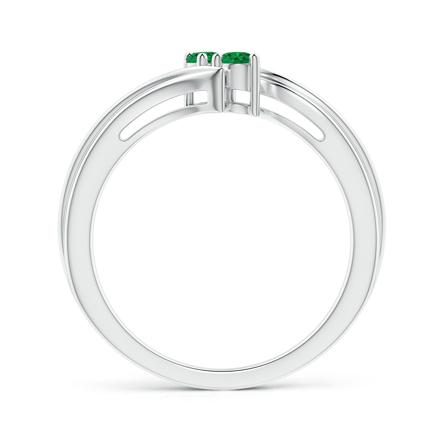 AAA - Emerald / 0.16 CT / 14 KT White Gold