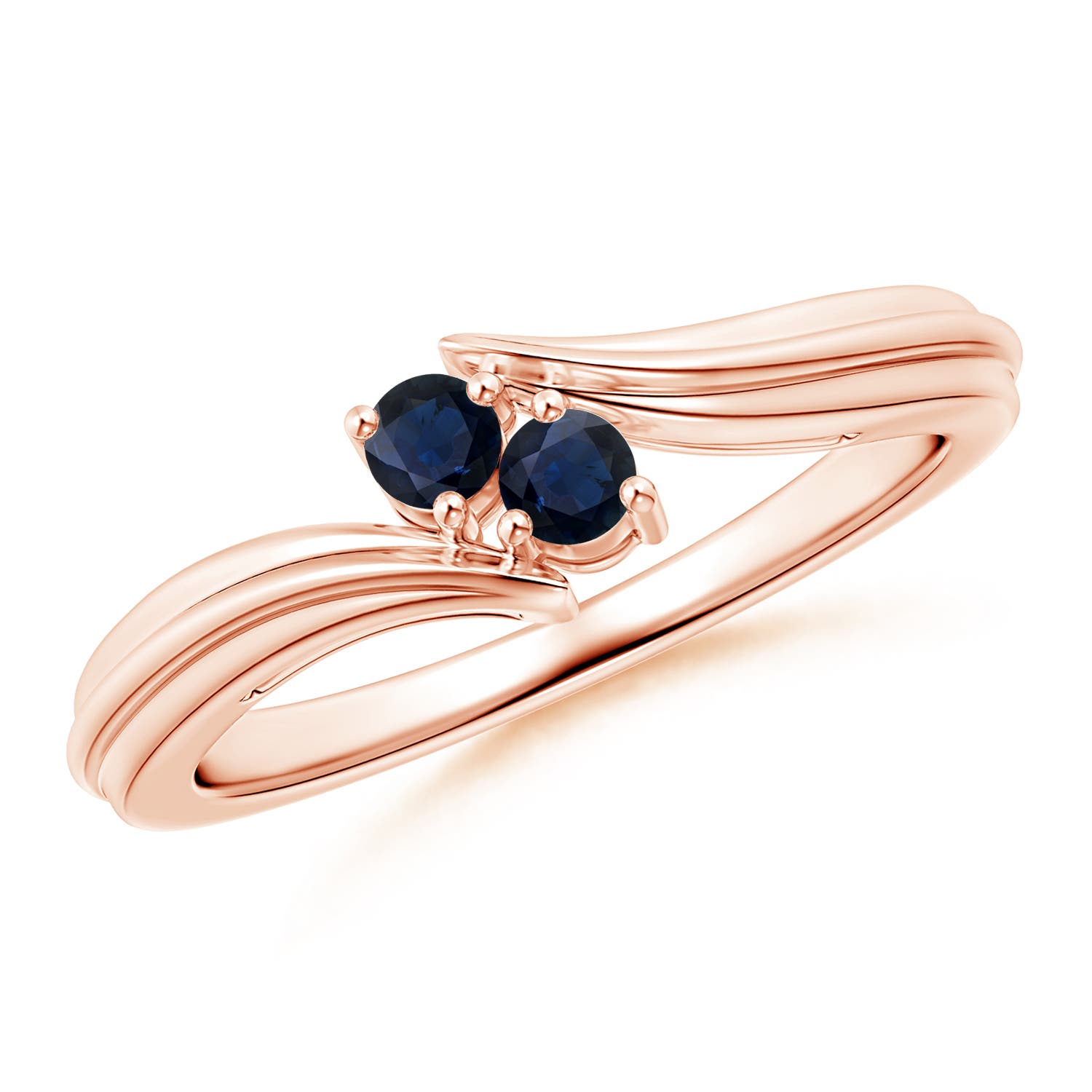 A - Blue Sapphire / 0.2 CT / 14 KT Rose Gold