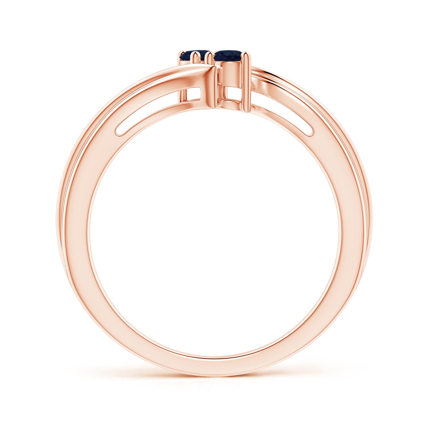 A - Blue Sapphire / 0.2 CT / 14 KT Rose Gold