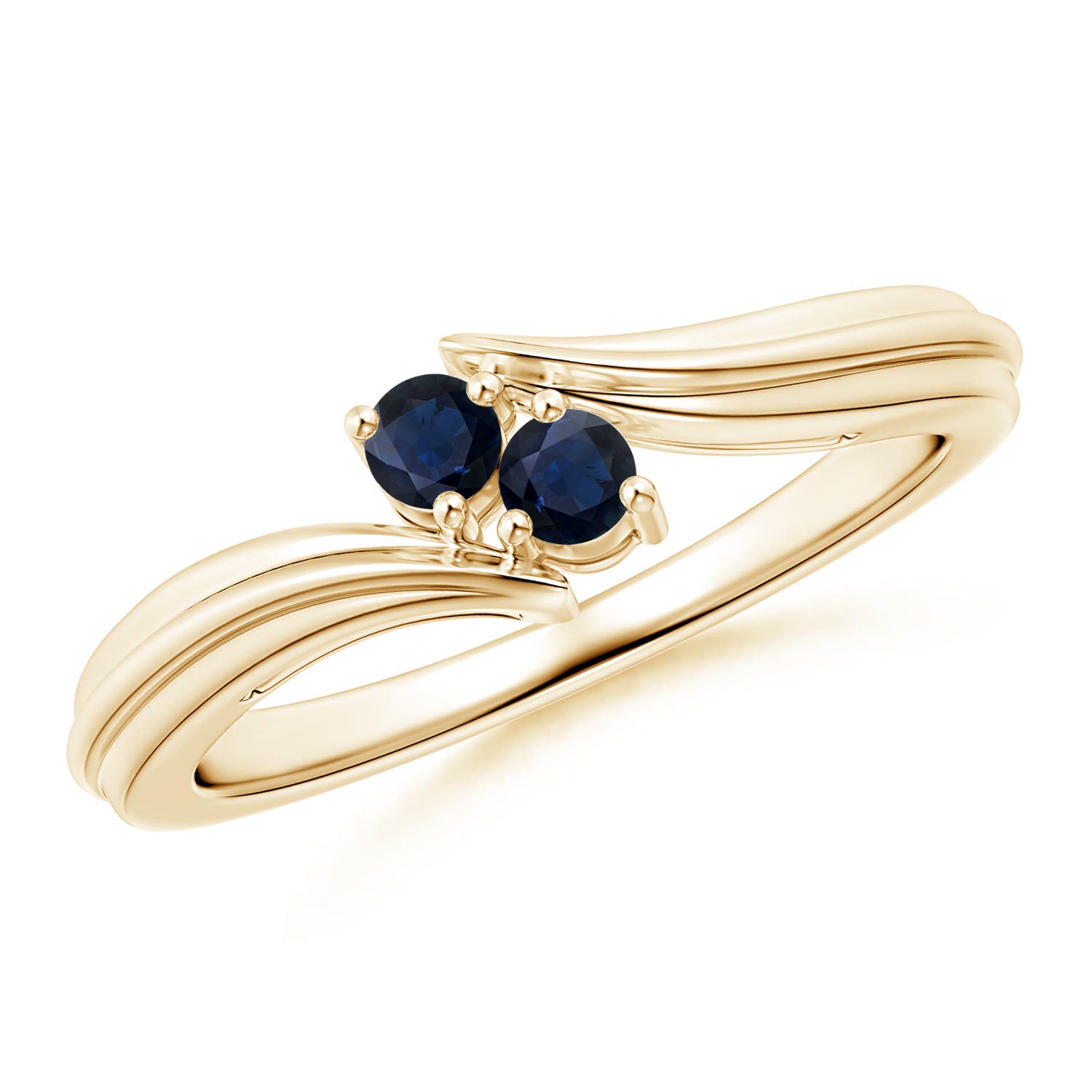 A - Blue Sapphire / 0.2 CT / 14 KT Yellow Gold