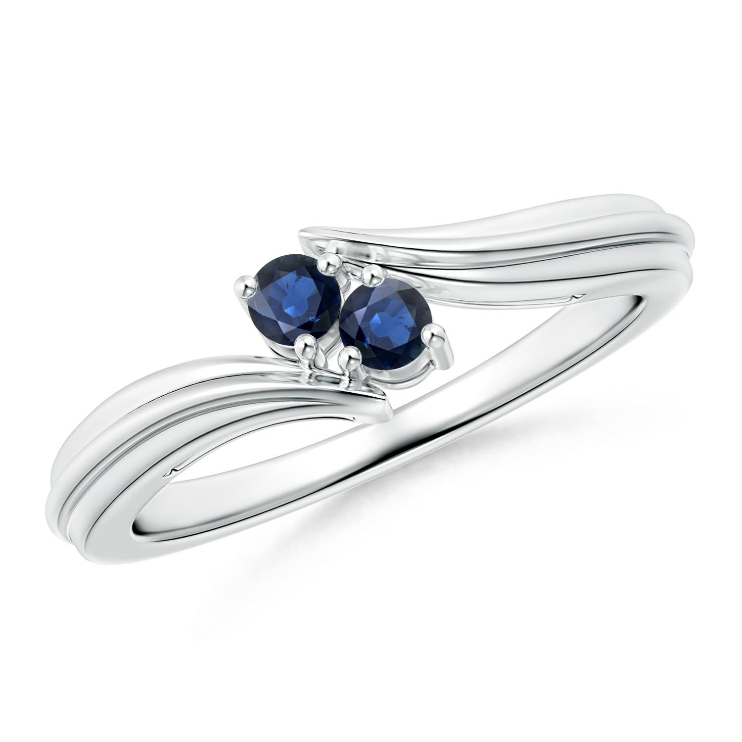 AA - Blue Sapphire / 0.2 CT / 14 KT White Gold