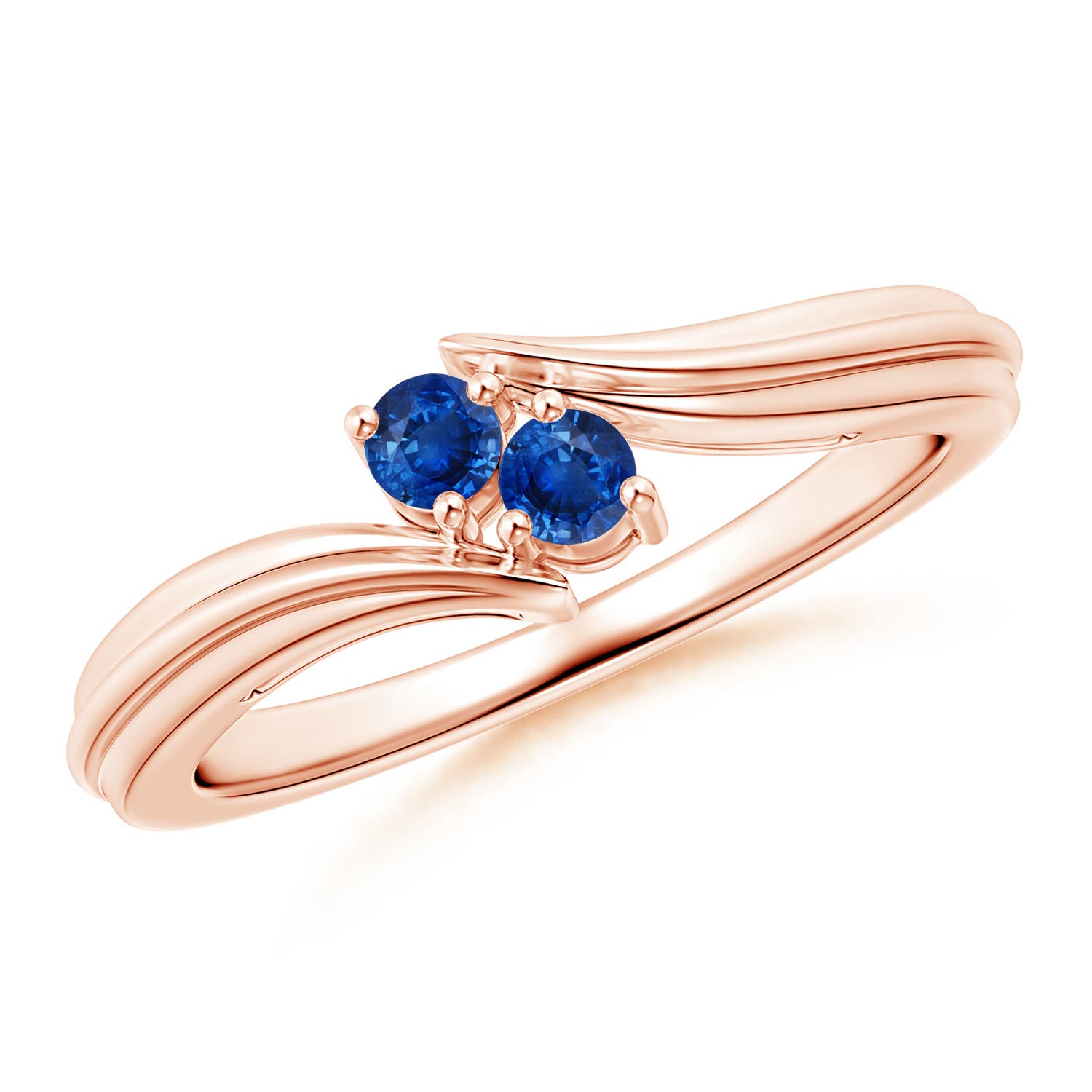 AAA - Blue Sapphire / 0.2 CT / 14 KT Rose Gold