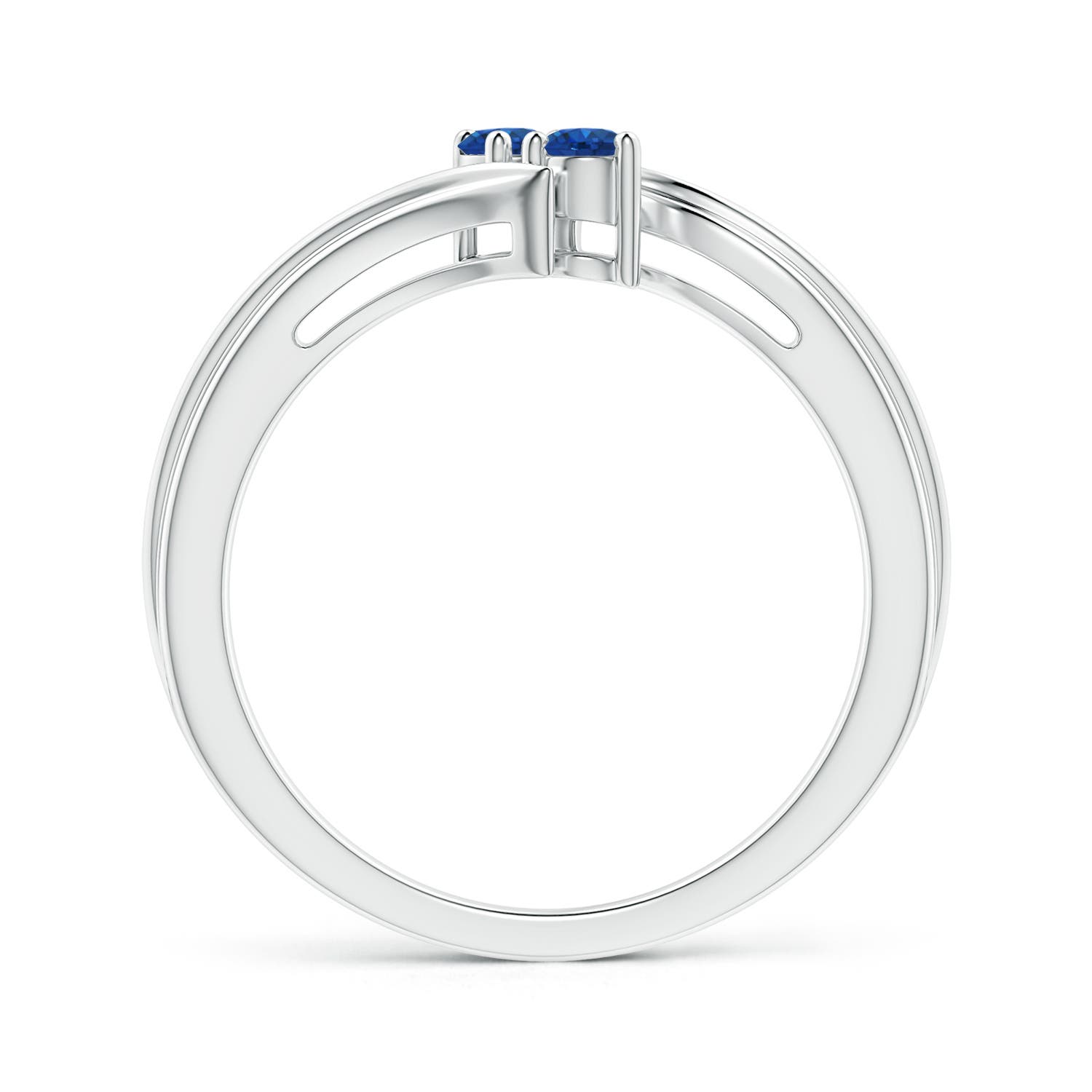 AAA - Blue Sapphire / 0.2 CT / 14 KT White Gold