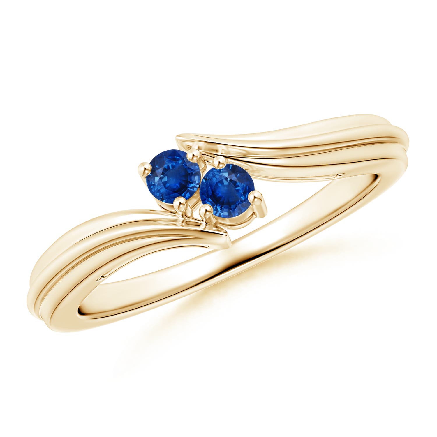 AAA - Blue Sapphire / 0.2 CT / 14 KT Yellow Gold