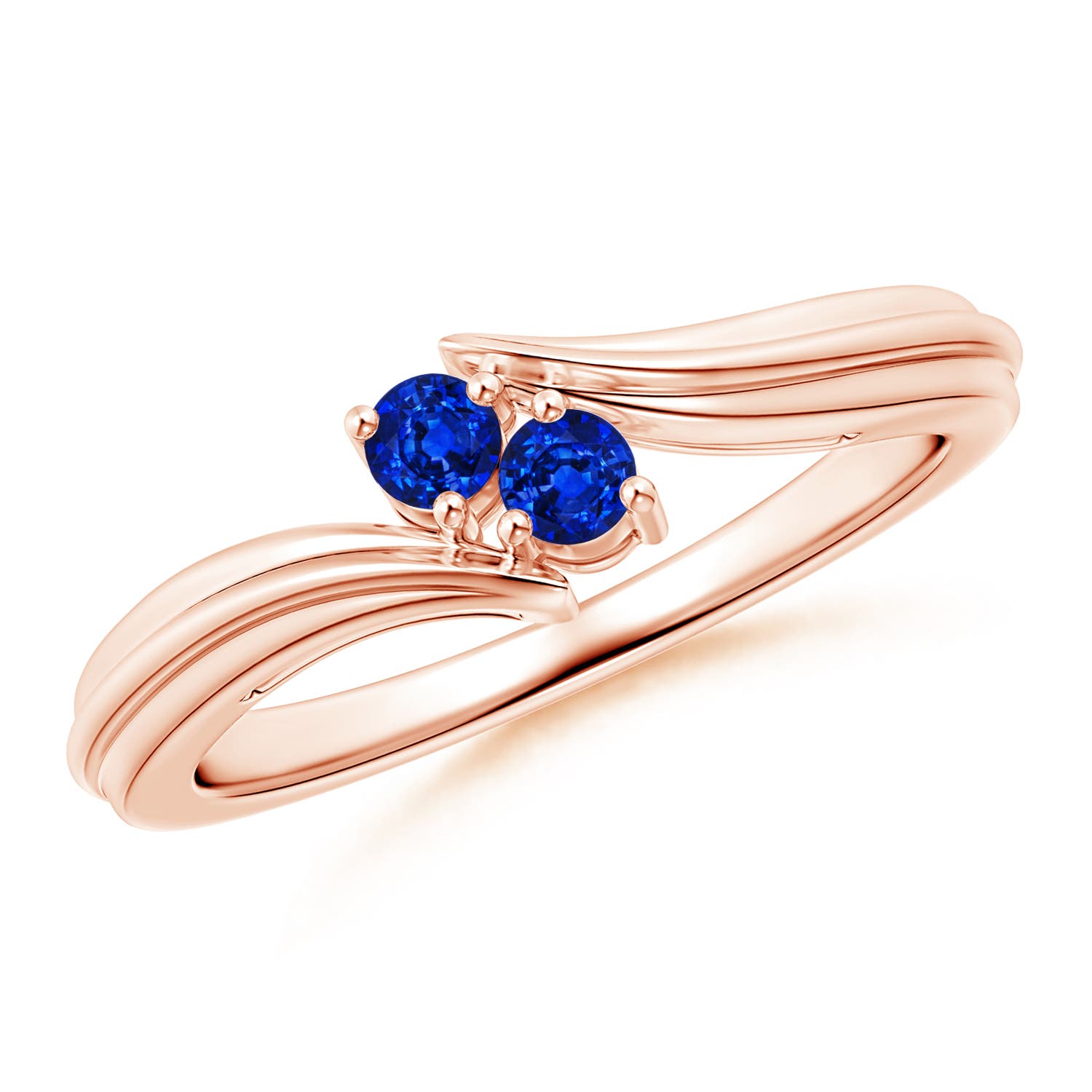 AAAA - Blue Sapphire / 0.2 CT / 14 KT Rose Gold