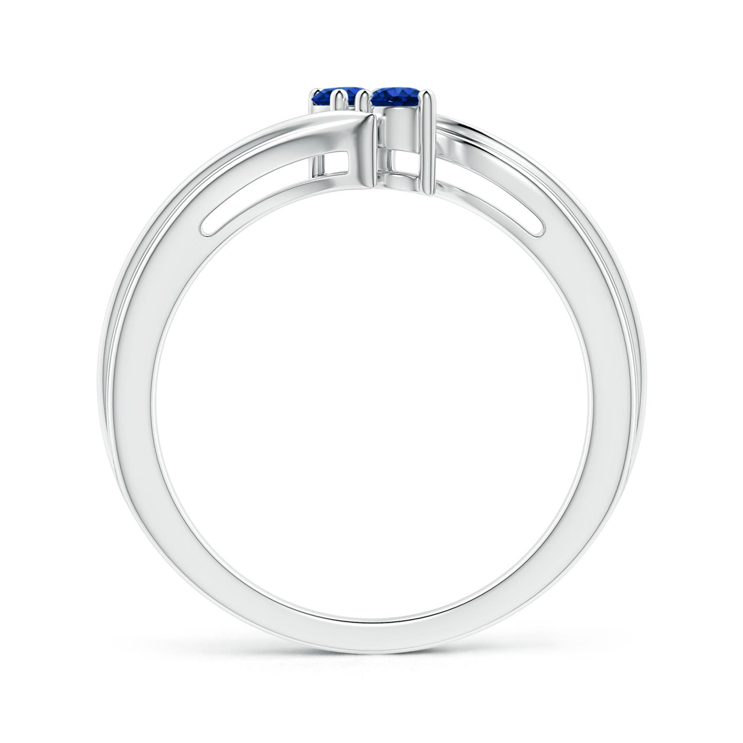 AAAA - Blue Sapphire / 0.2 CT / 14 KT White Gold