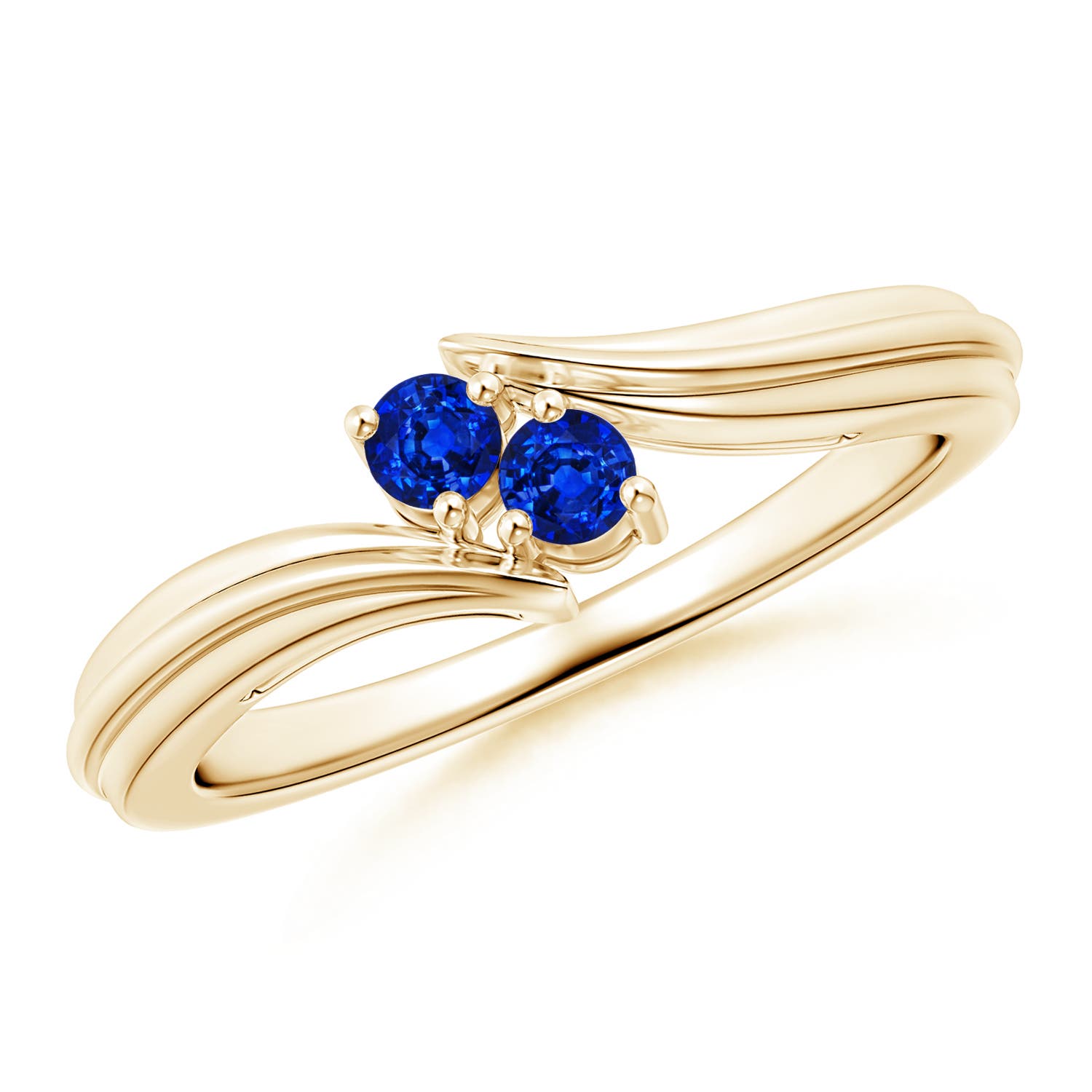 AAAA - Blue Sapphire / 0.2 CT / 14 KT Yellow Gold